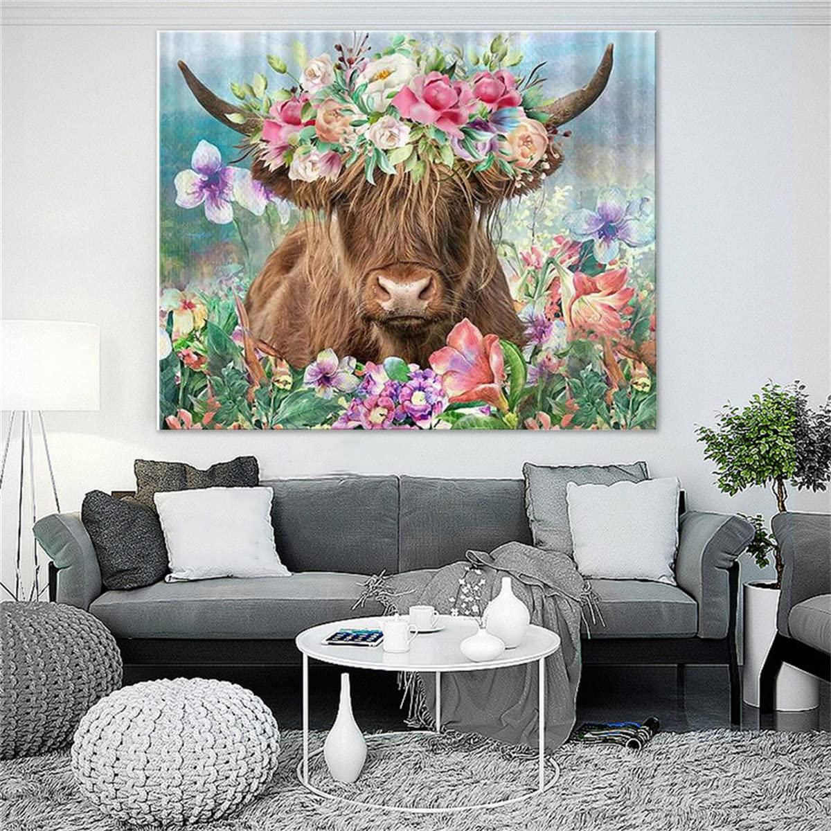 Diamond Painting Kits for Adults - Diamond Art Kits for Kids Beginner DIY 5D Full Drill Crystal Rhinestone Arts and Crafts - Gem Art Painting with Diamonds Dots Home Wall Decor Cow 11.8x15.7inch - Image 3