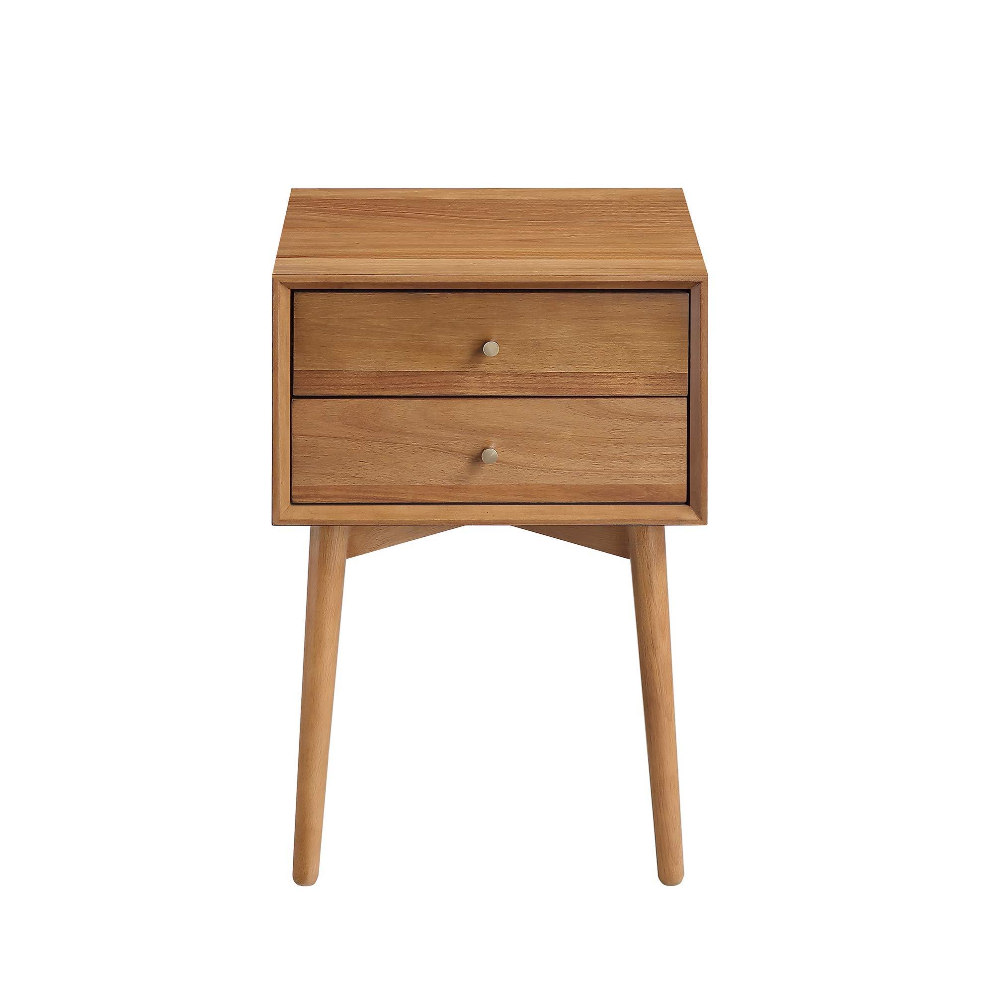 Nathan James 32704 Harper Mid-Century Oak Wood Nightstand with 2-Drawers, Small Side End Table with Storage, Brown - Image 7