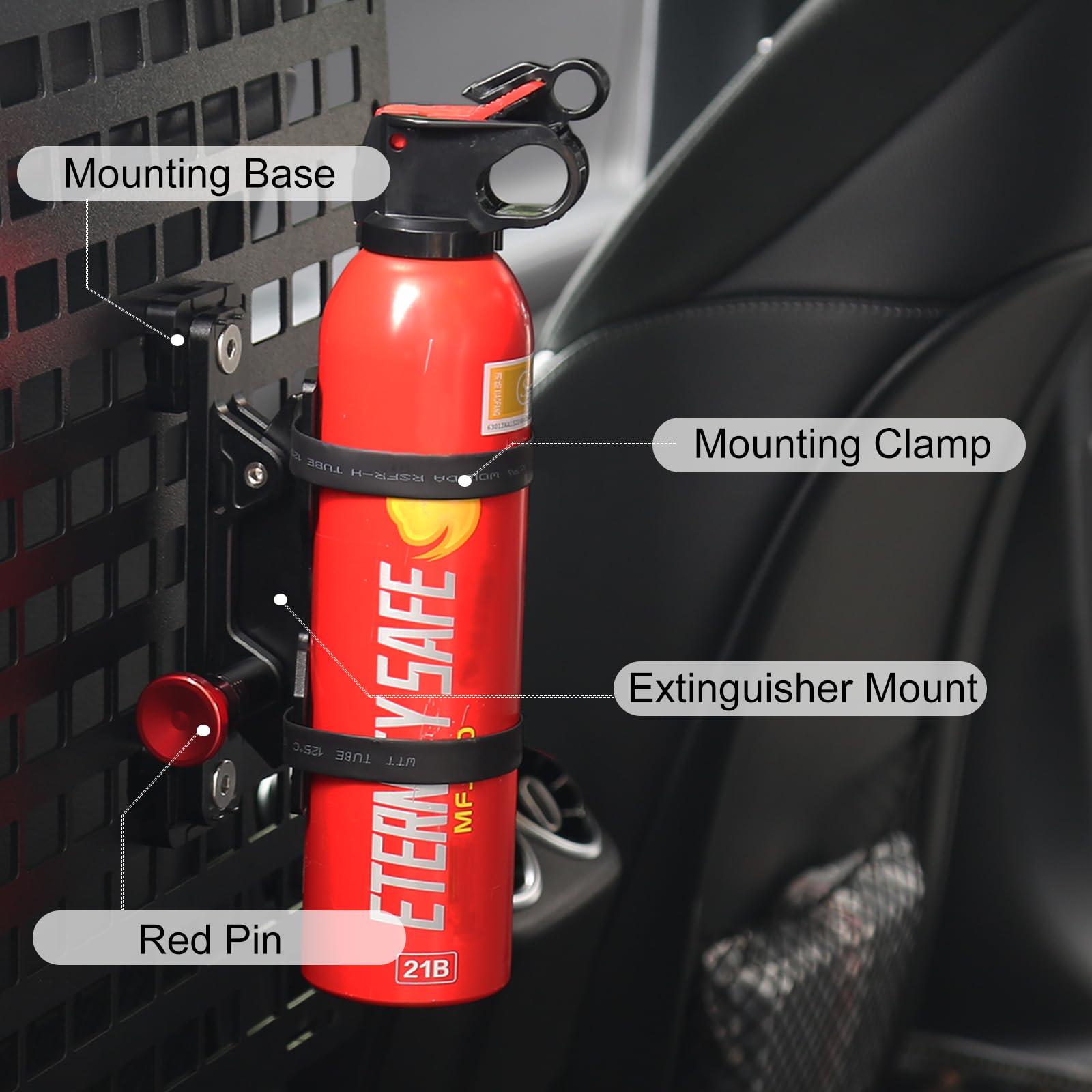 MOLLE Panel Fire Extinguisher Mount Kit-Quick Release Car Fire Extinguisher Mount Bracket for 1-2in Tactical Rigid MOLLE Panel Holes.Fire Extinguisher Holder Fits MOLLE Panels Accessories for Vehicle. - Image 6