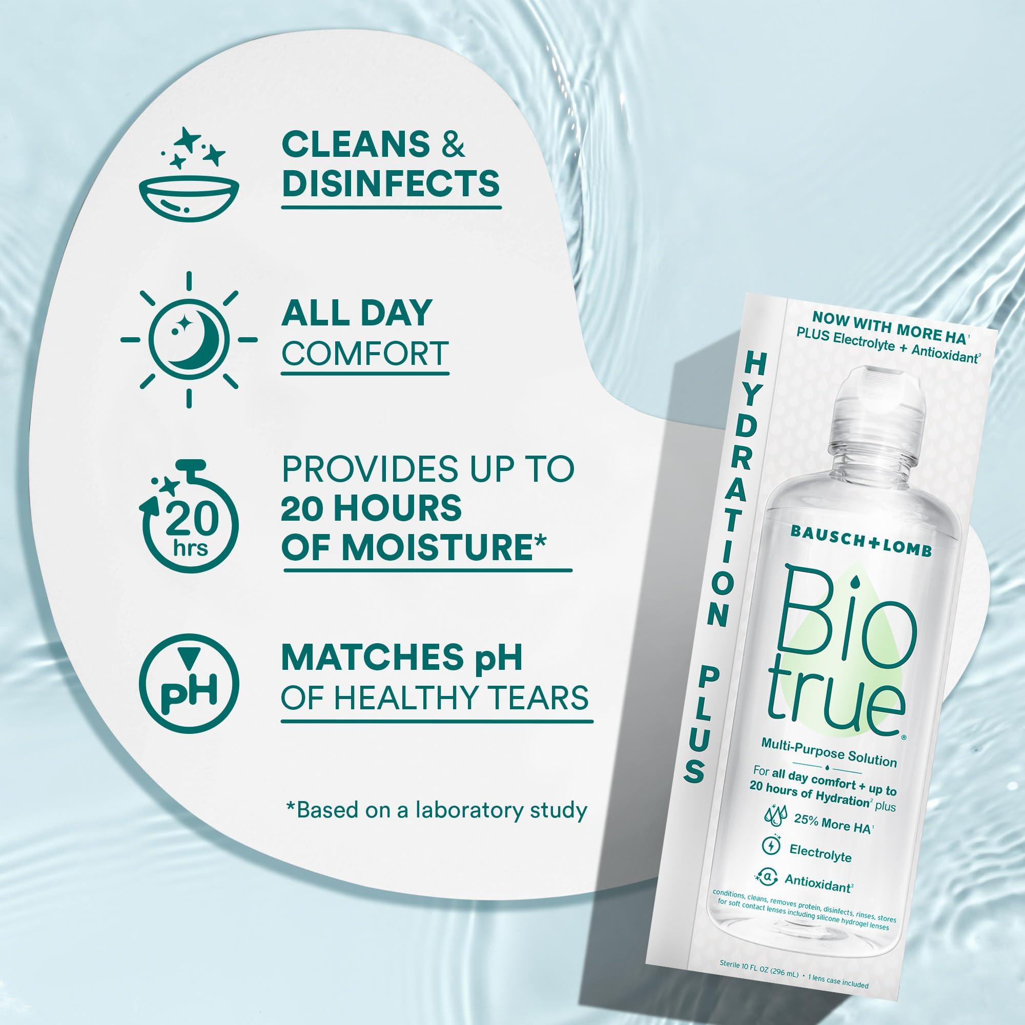 Biotrue Contact Lens Solution, Multi-Purpose Solution for Soft Contact Lenses, Lens Case Included, 10 FL OZ - Image 4