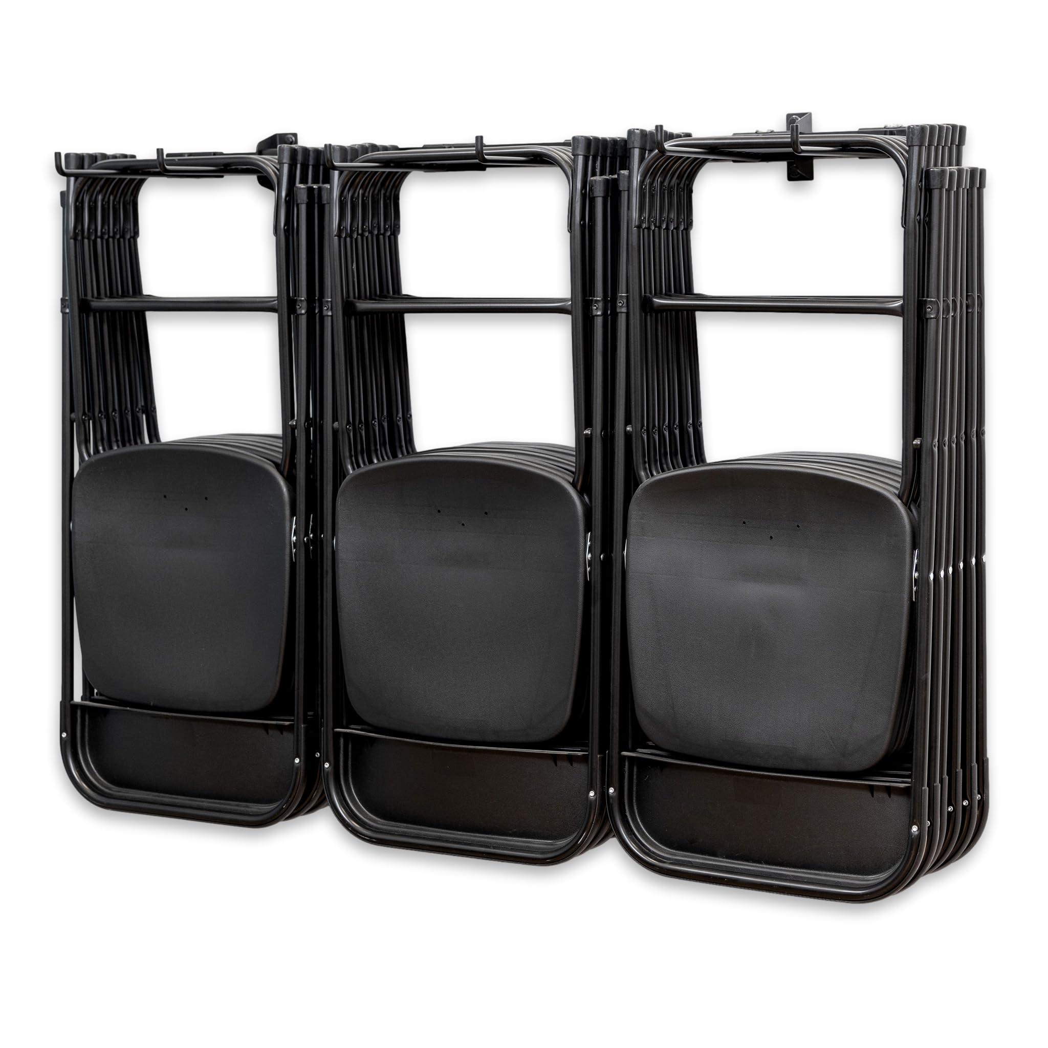 StoreYourBoard Chair Storage Rack Triple – Heavy Duty Folding Chair Rack for Home & Garage Organization, Holds 300 lbs, Chair Hangers for Folding, Patio, Beach & Camping Chairs
