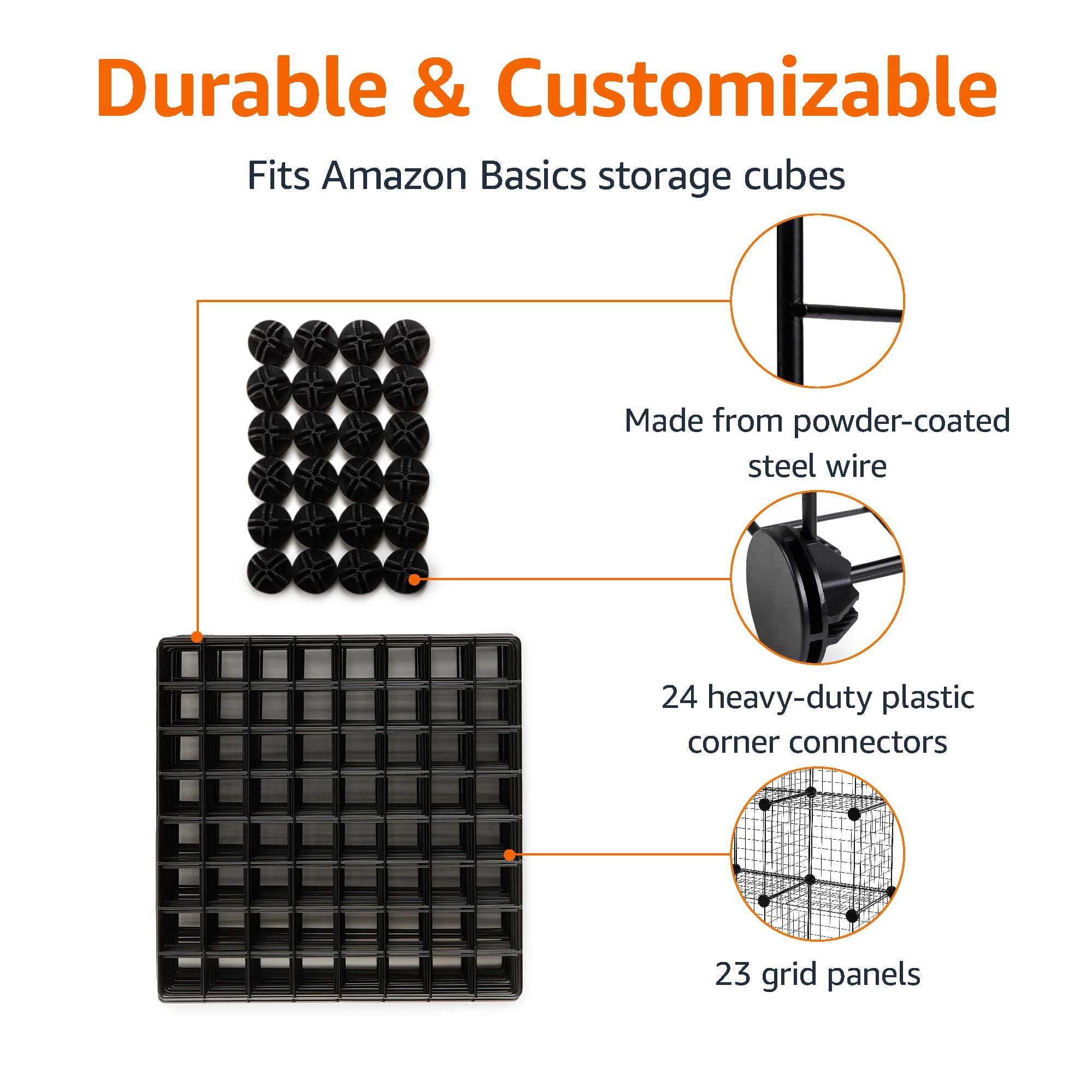 Amazon Basics Cube Wire Grid Stackable Storage Shelves, 6-Cube, 12.6"D x 26"W x 38"H, Black - Image 3