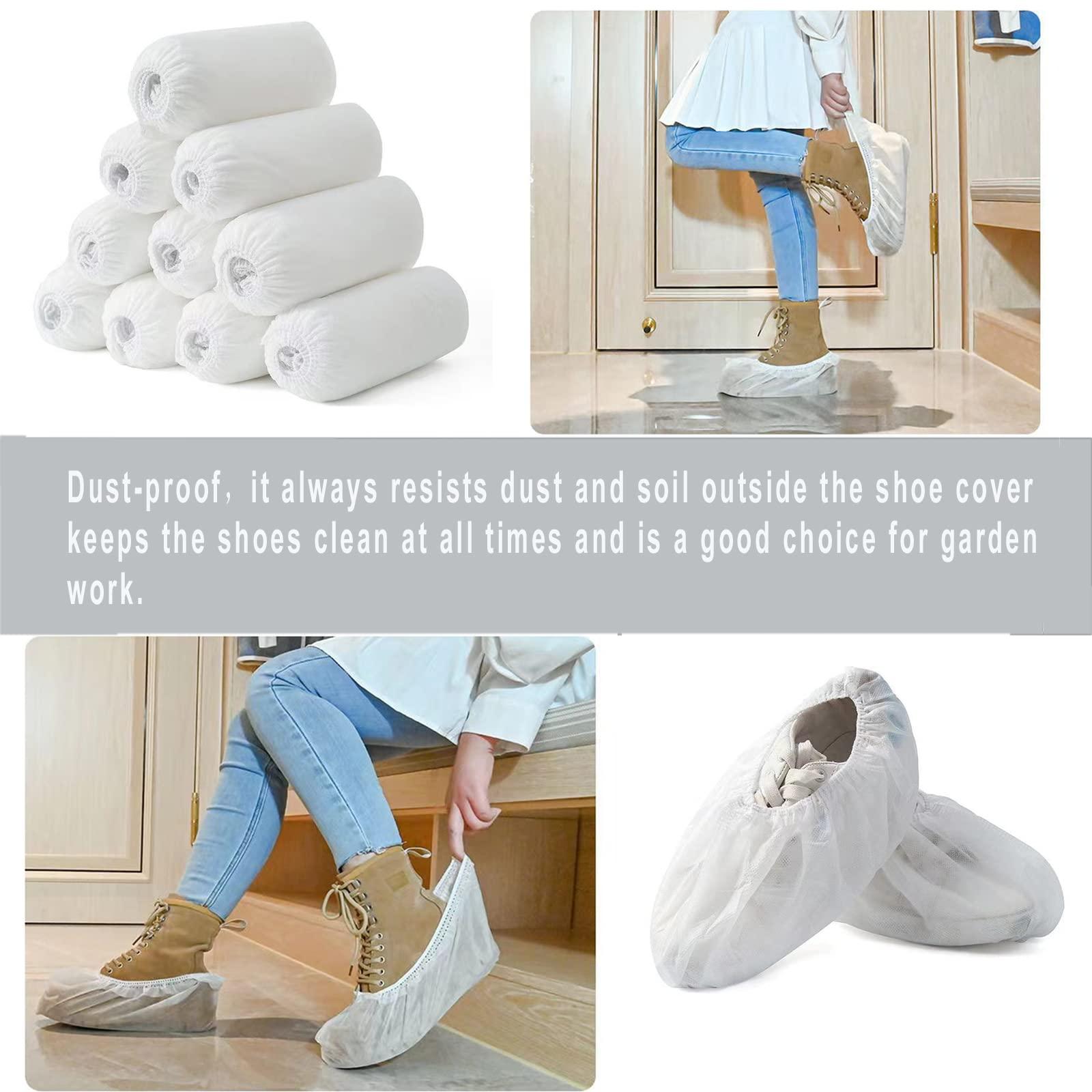 Life-C 100 Pack (50 Pair) Disposable Shoe Cover, White Resistant Boot Covers Non Slip Shoe Booties for Indoors - Image 5