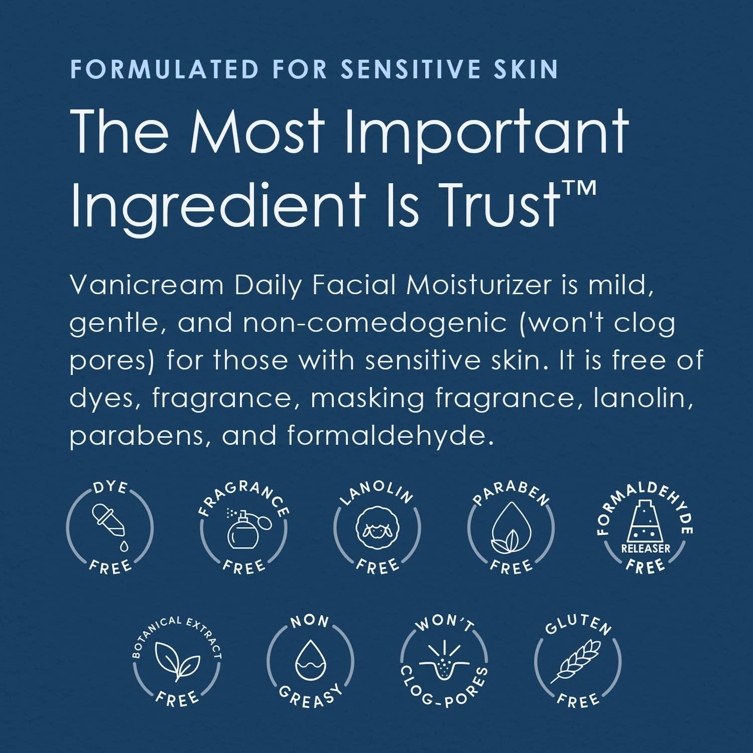 Vanicream Daily Facial Moisturizer With Ceramides and Hyaluronic Acid - Formulated Without Common Irritants for Those with Sensitive Skin, 3 fl oz (Pack of 1) - Image 6