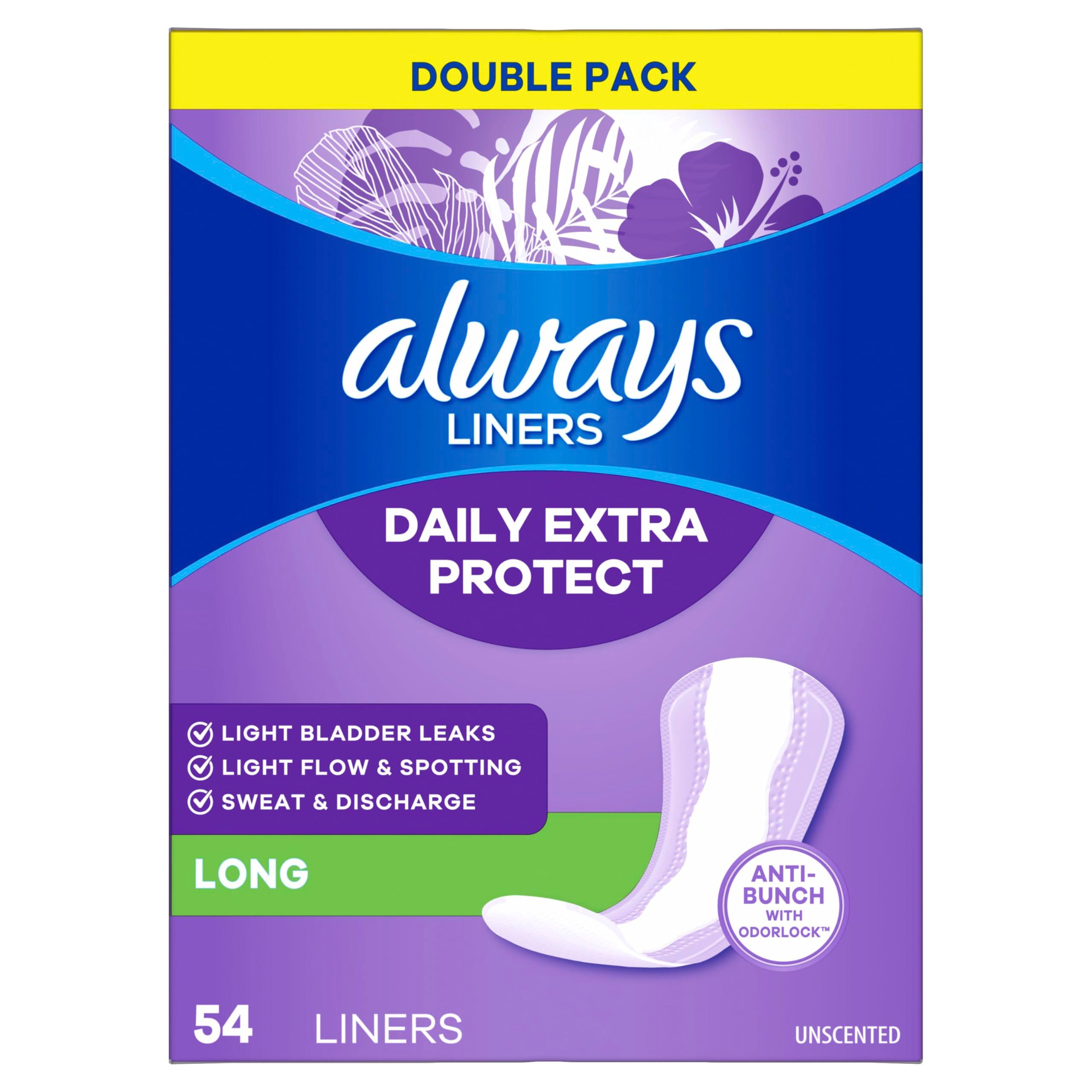 Always Anti-Bunch Xtra Protection Daily Liners Long Unscented, Anti Bunch Helps You Feel Comfortable, 108 Count (Packaging May Vary) - Image 11