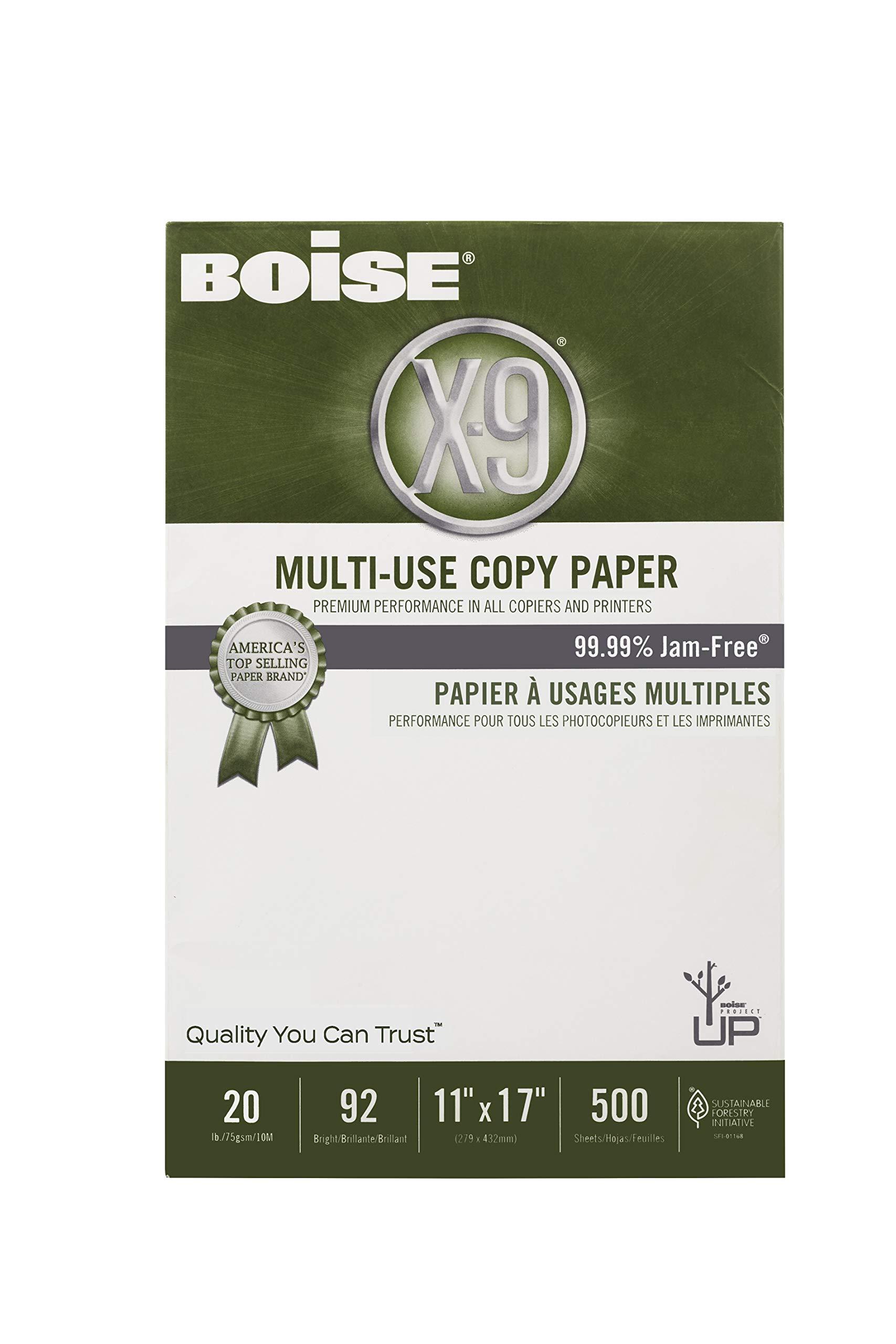 Boise Paper X-9 Multi-Use Copy Paper, 11" x 17" Ledger, 92 Bright White, 20 lb, 5 Ream Carton (2,500 Sheets) - Image 3