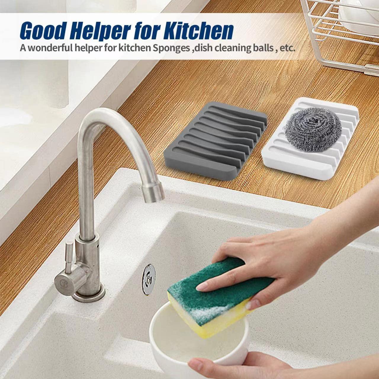 2PCS KAJUDA Self Draining Soap Dishes, Premium Silicone Soap Holder & Saver for Shower, Bathroom, Bath Tub, Razor, Sponges, Bar Soap Dish to Keep Soap Dry, Can Extend Soap Life, Easy Clean (Grey) - Image 7