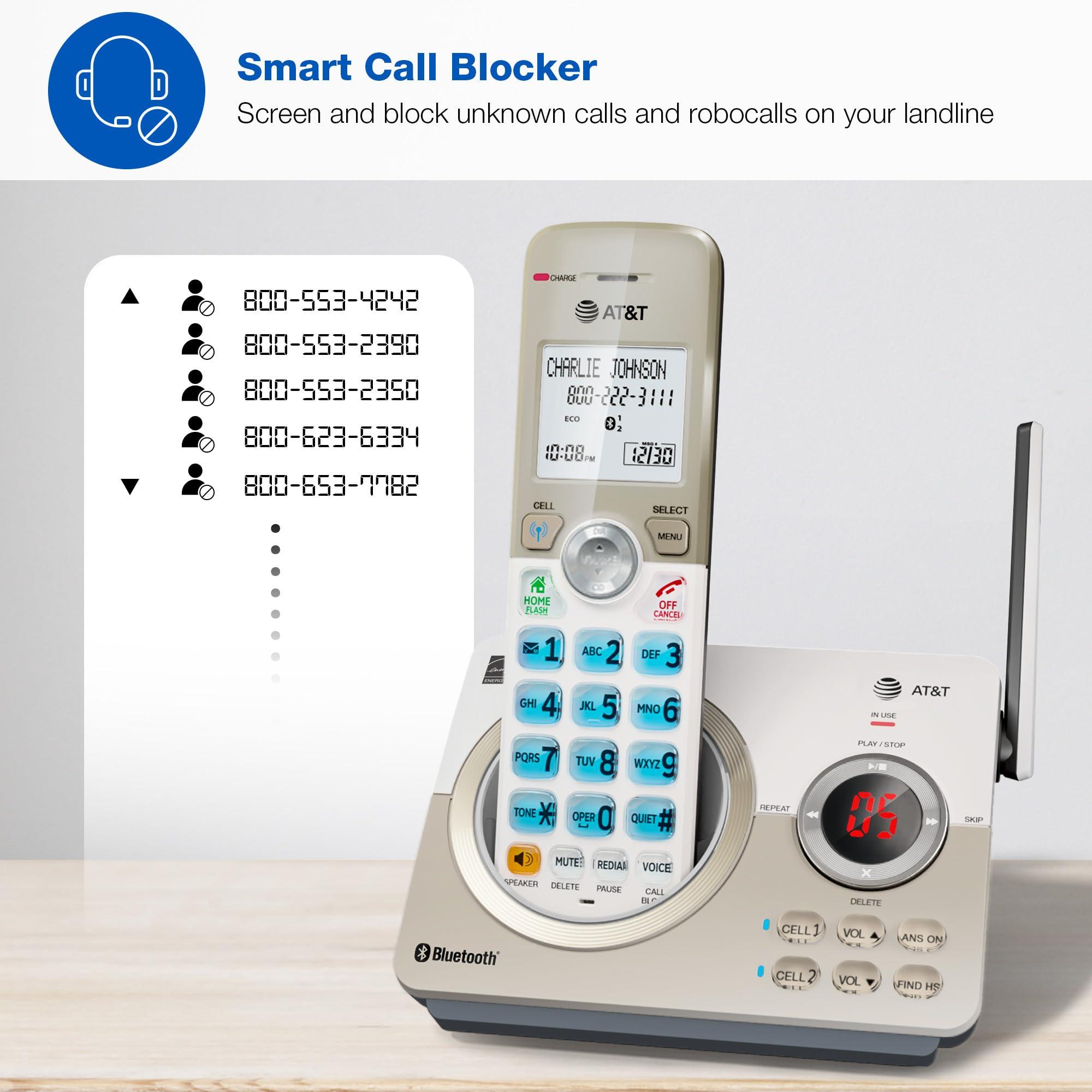 AT&T DL72219 DECT 6.0 2-Handset Cordless Phone for Home with Connect to Cell, Call Blocking, 1.8" Backlit Screen, Big Buttons, intercom, and Unsurpassed Range - Image 2