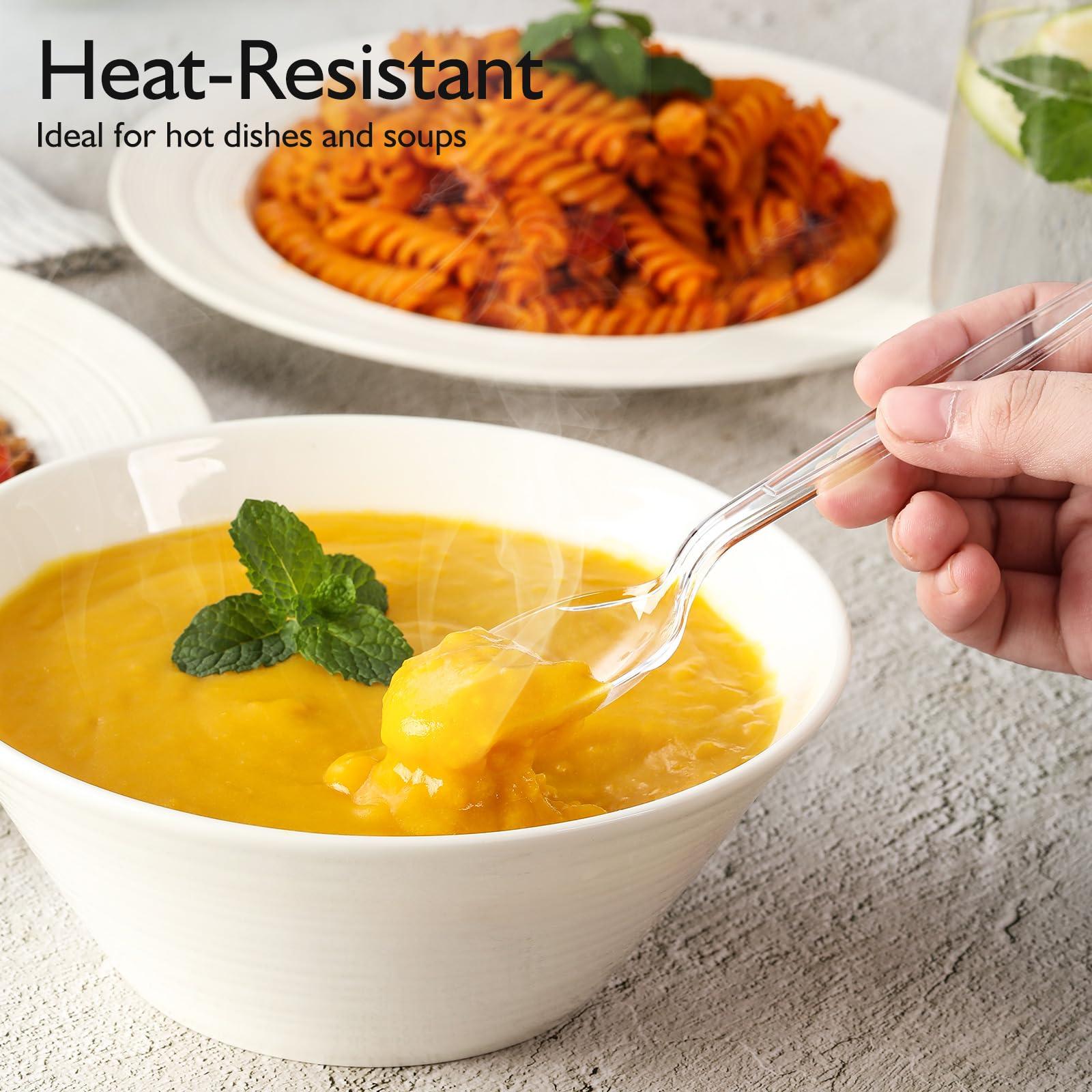 [100 Count] Clear Plastic Spoons Heavy Duty, Premium Disposable Spoons, Durable Plastic Cutlery for for Parties, Picnics, Big Event, Daily Use - Heat Resistant & BPA Free - Clear - Image 4