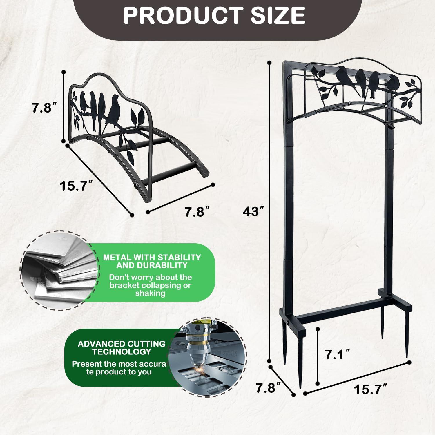 Garden Hose Holder - Water Hose Holder - 4 Spikes Garden Hose Reel Heavy Duty Metal Hose Stand - For Outside Yard Lawn - Image 2