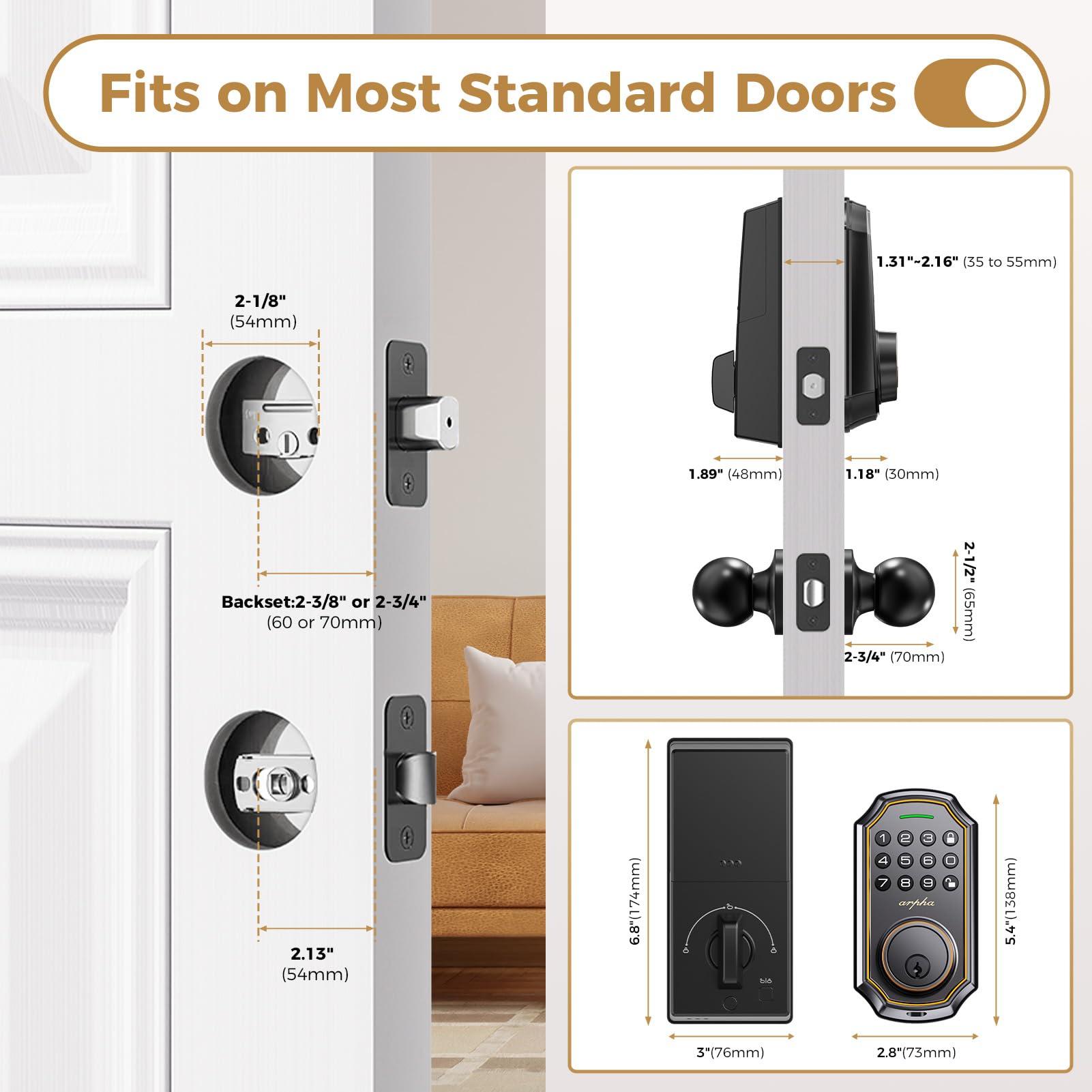 Smart Lock - Keyless Entry Electronic Deadbolt with 2 Door Knobs - App Control & Keypad Access - 100 Code Easy to Install - Image 6