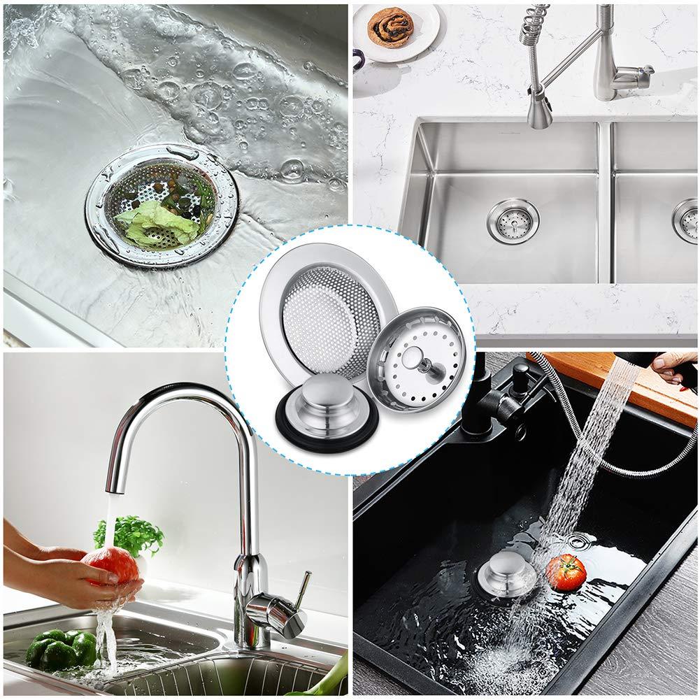 Kitchen Sink Drain Strainer 6 Pack Stainless Steel Sink Stopper, Anti-Clogging Kitchen Sink Drain Basket for Kitchen Sink Strainer Replacement Set - Image 6