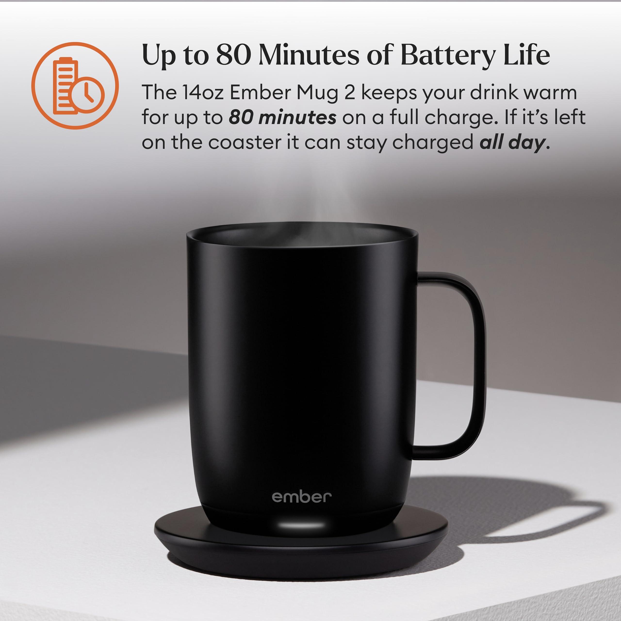 Ember Temperature Control Smart Mug 2, 14 Oz, App-Controlled Heated Coffee Mug with 80 Min Battery Life and Improved Design, Black - Image 3