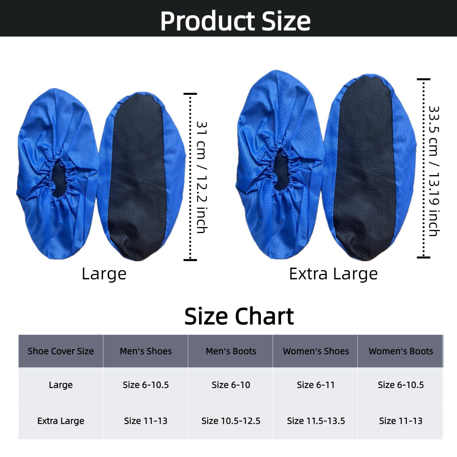 10 Pairs Washable Reusable Shoe Covers Light Weight Boot Covers Anti Slip Dustproof Booties For Indoor Household Office Laboratory (Multicolor, Large) - Image 4