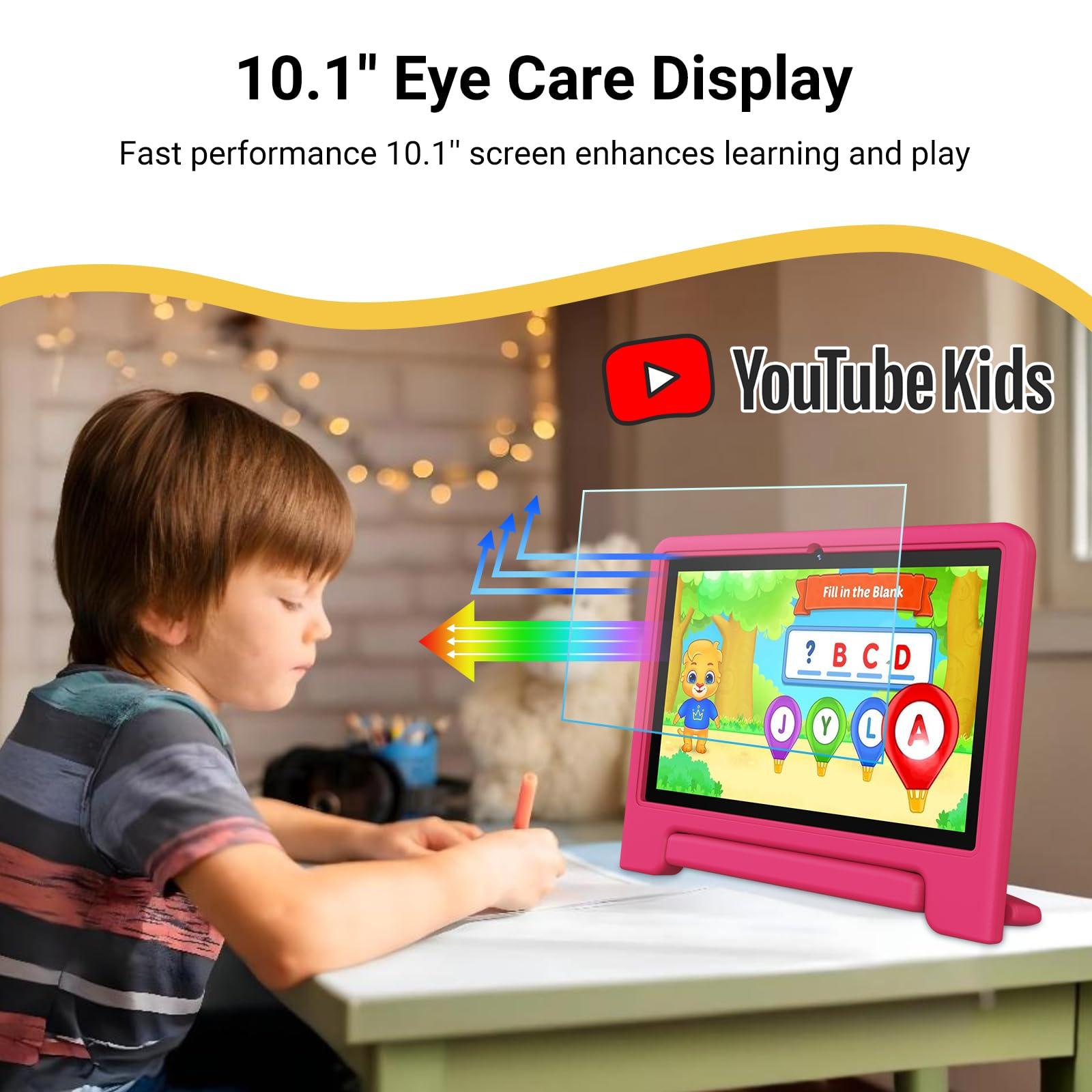ApoloMedia Kids Tablet 10 inch, Upgraded Android 14 Tablet for Kids Ages 3-12, Octa-Core Tablets with Case, 64GB Storage(TF Expand 1TB), Pre-Installed Google Kids Space, Parental Control (Candy Pink) - Image 5
