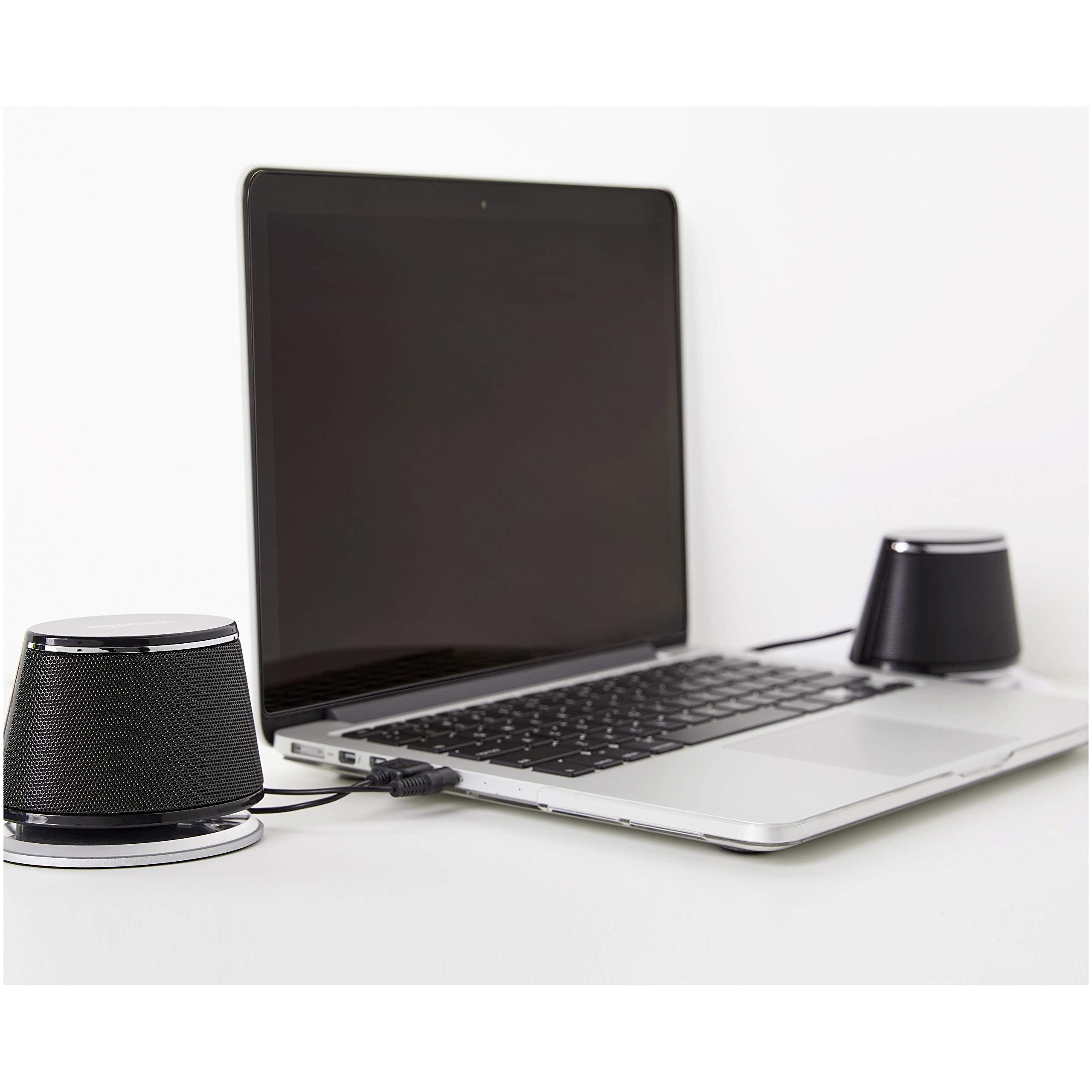 Amazon Basics Stereo 2.0 Speakers for PC or Laptop, 3.5mm Aux input, USB-Powered, 1 Pair, Black - Image 7