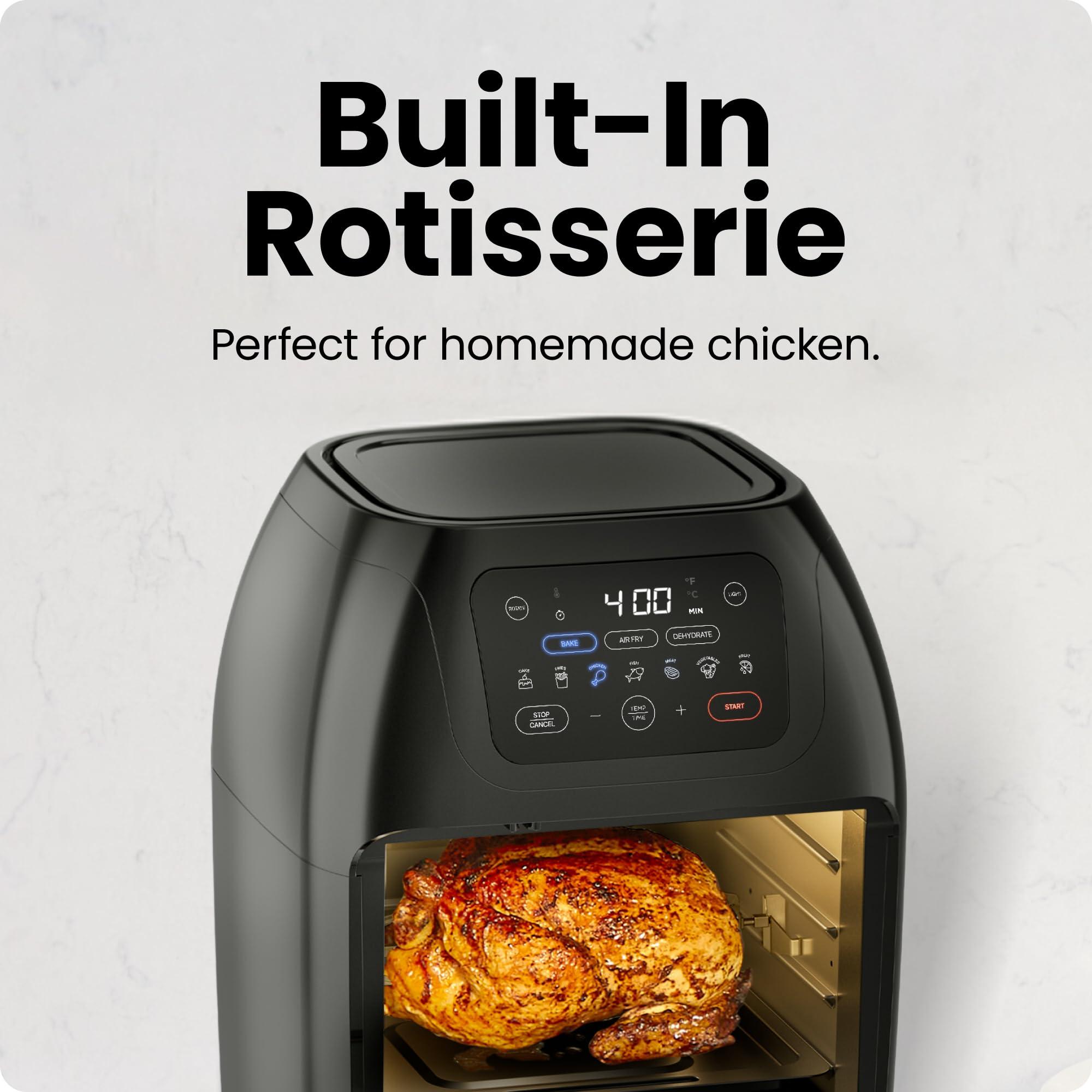 CHEFMAN Multifunctional Digital Air Fryer+ Rotisserie, Dehydrator, Convection Oven, 17 Touch Screen Presets Fry, Roast, Dehydrate, Bake, XL 10L Family Size, Auto Shutoff, Large Easy-View Window, Black - Image 7