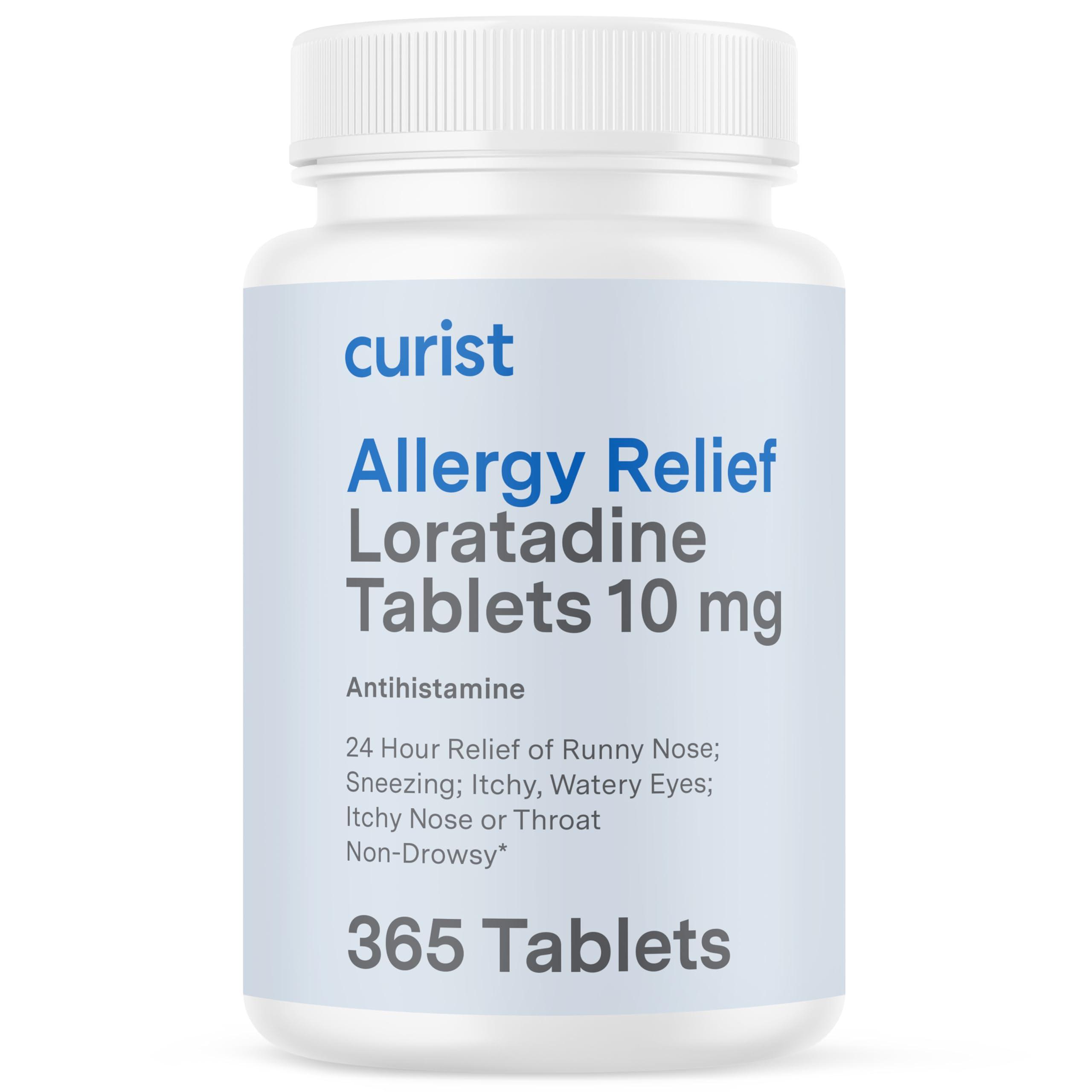 Curist Loratadine 10mg 365 Count - All Day Non Drowsy Allergy Medicine - 24 Hour Antihistamine Tablets for Runny Nose, Itchy Eyes, & Sneezing - Indoor & Outdoor Allergy Medicine for Adults