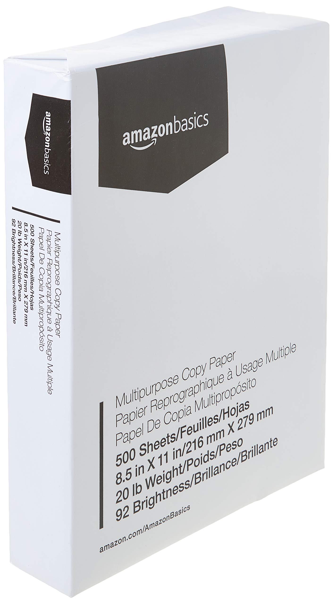 Amazon Basics Multipurpose Copy Printer Paper, 8.5 x 11 inches, 20 lb, 1 Ream, 500 Sheets, 92 Bright, White - Image 4