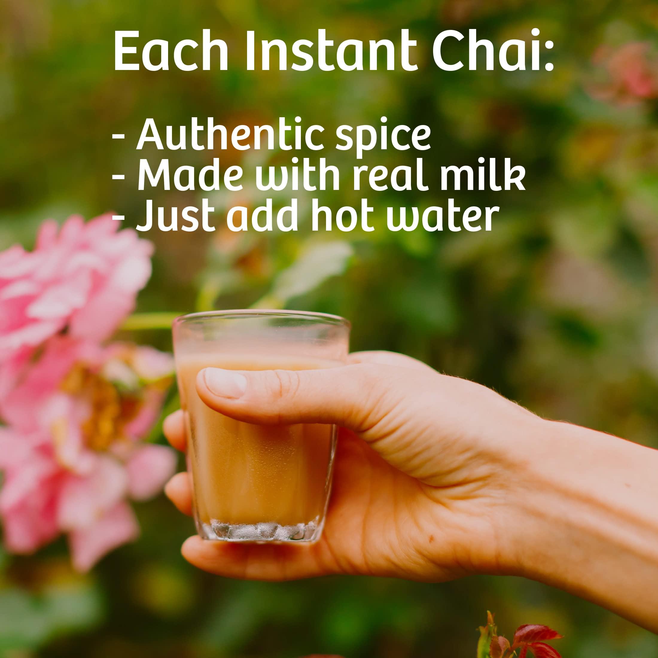 Tea India Chai Moments Ginger Turmeric Chai Tea Instant Latte Mix Flavorful Blend Of Premium Black Tea, Cardamom & Natural Ingredients Traditional Indian Tea Individually wrapped 10 Sachets - Image 3