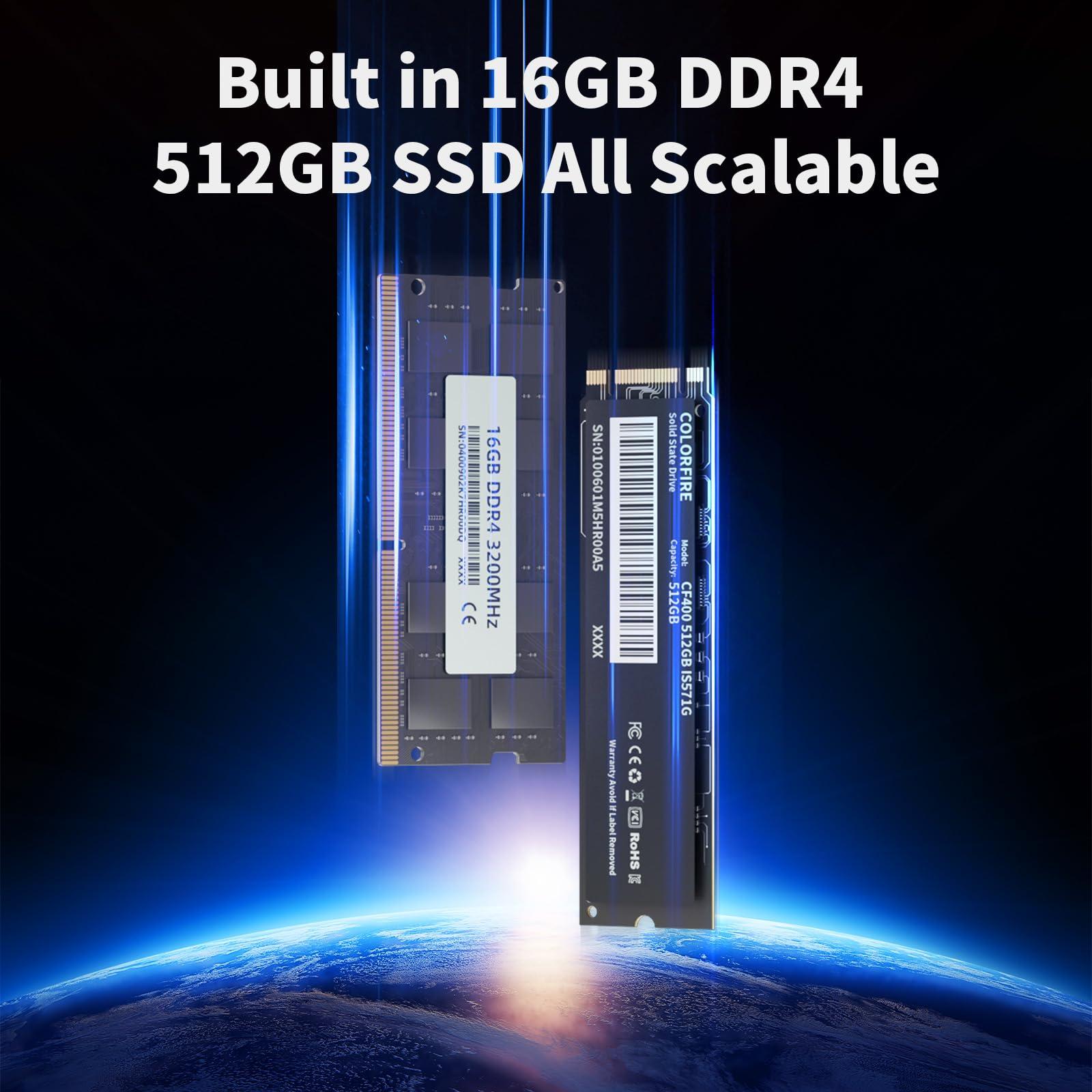 DreamQuest N150 Mini PC Come with OS, Intel N150 (up to 3.6GHz) Mini Desktop Computers 16GB DDR4 512GB M.2 SSD, Support 4K@60Hz, HDMI, USB,WiFi5,BT4.2, Dual LAN - Image 7