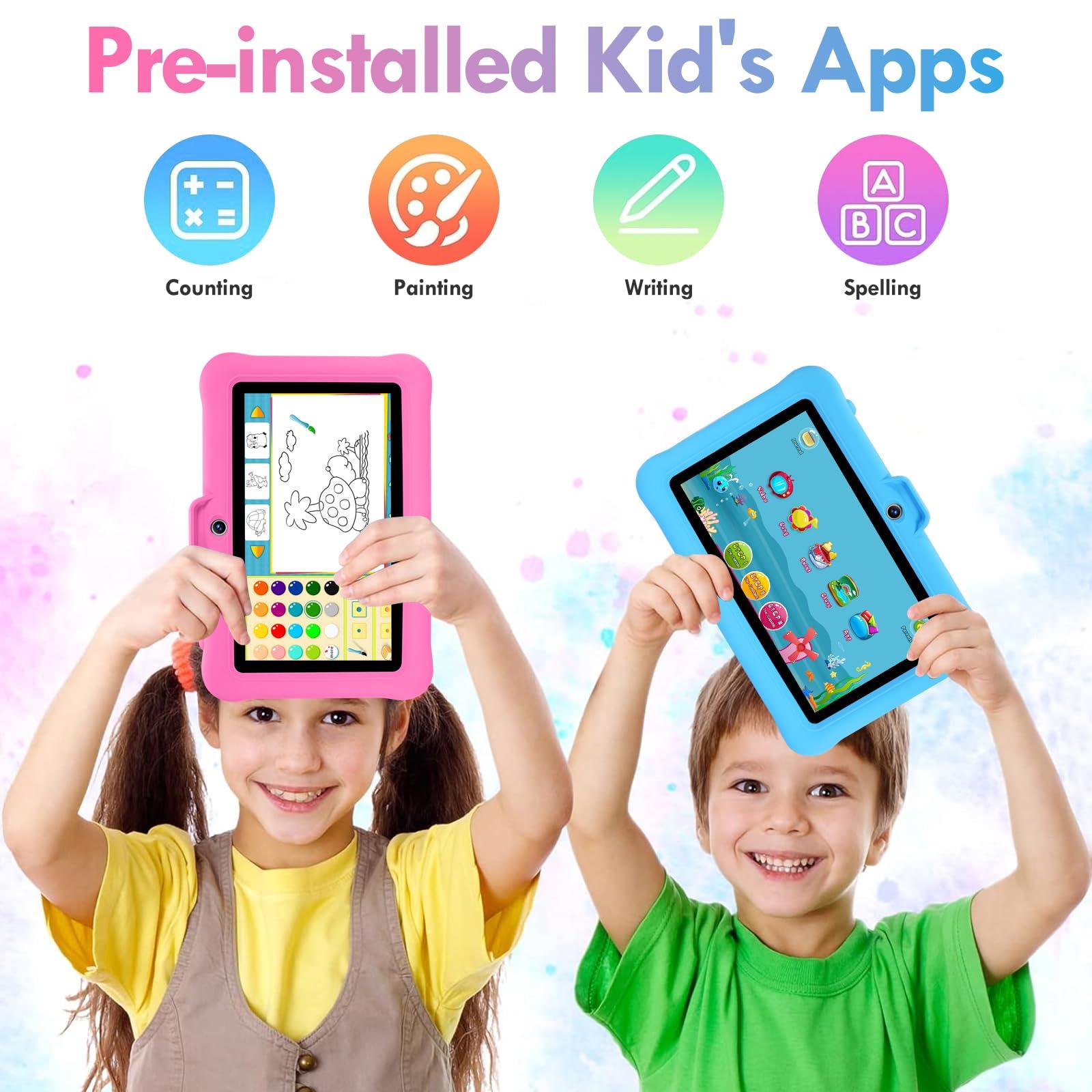 SUMTAB Kids Tablet 7 inch Android 13 Tablet for Kids (Ages 2-14), 8GB RAM 64GB ROM 128GB Expand,Software Pre-Installed, Bluetooth, WiFi,with Shockproof Case - Image 3