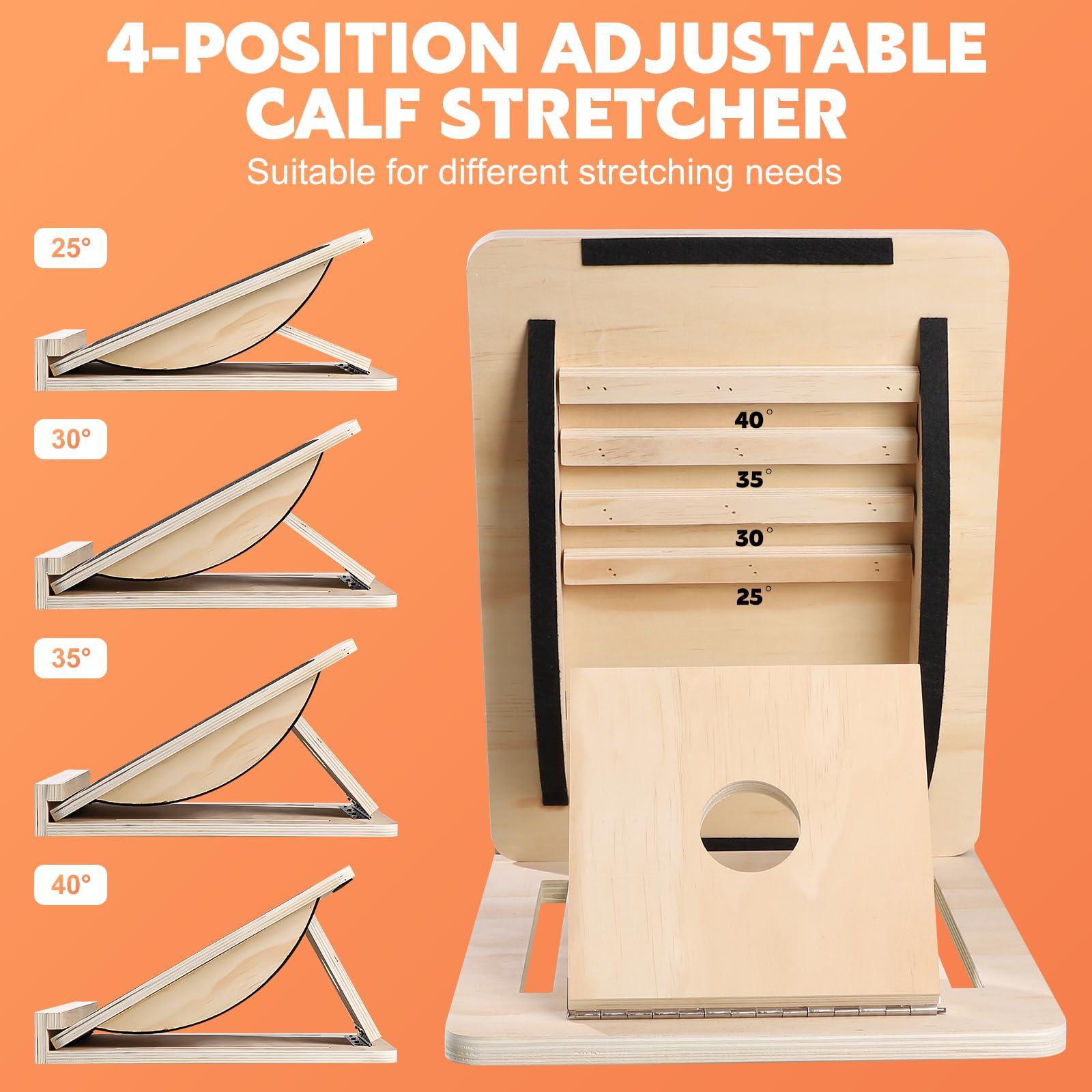2-in-1 Professional Slant Board & Balance Board, Wooden Adjustable Incline Board Wobble Board Standing Desk Calf Stretcher for Squats Stretching Leg Knees Heel Ankle - Image 3