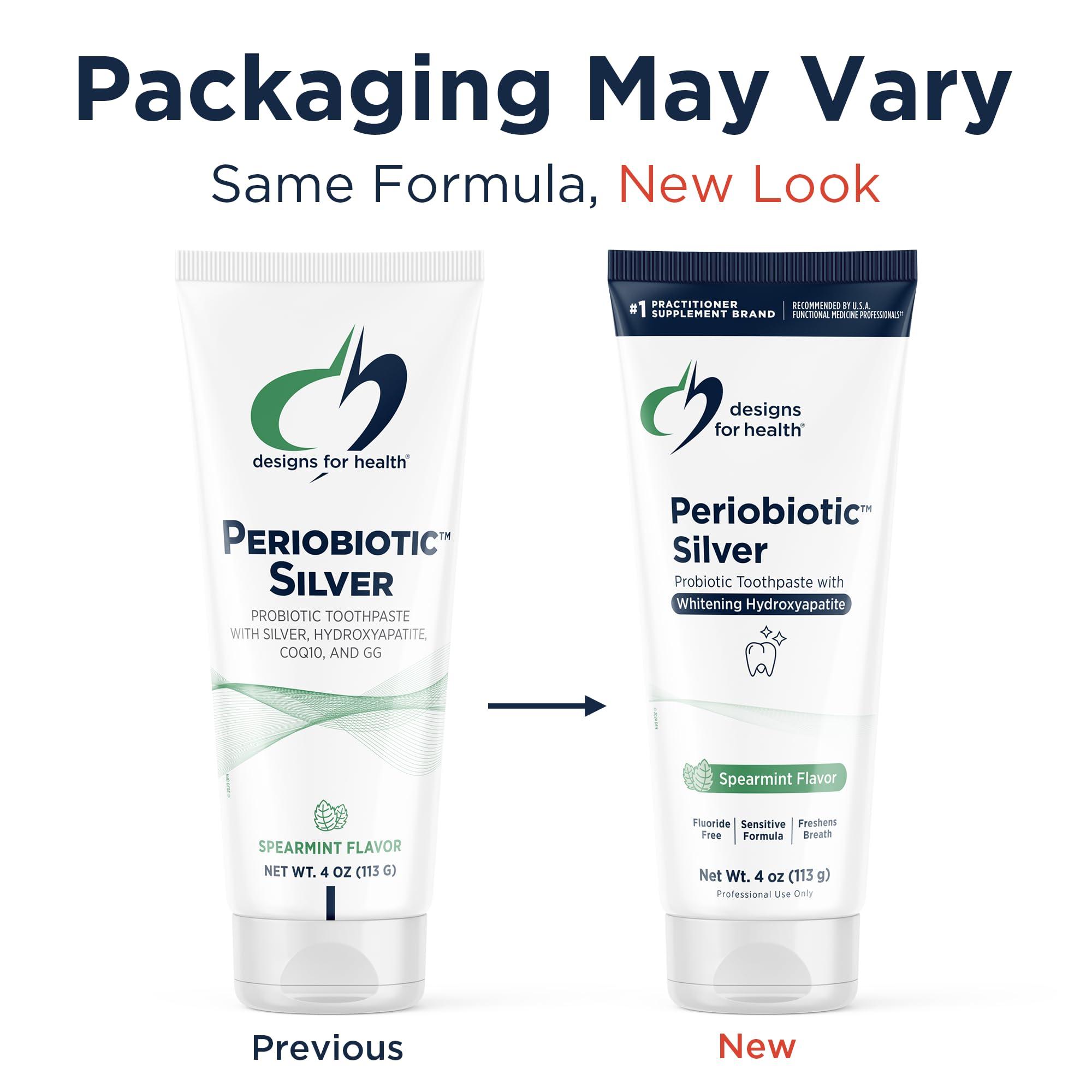 Designs for Health Periobiotic Silver Hydroxyapatite Toothpaste - Fluoride Free Toothpaste with Oral Probiotics with Whitening Hydroxyapatite - Supports Gum Health & Remineralization (4oz Mint) - Image 2