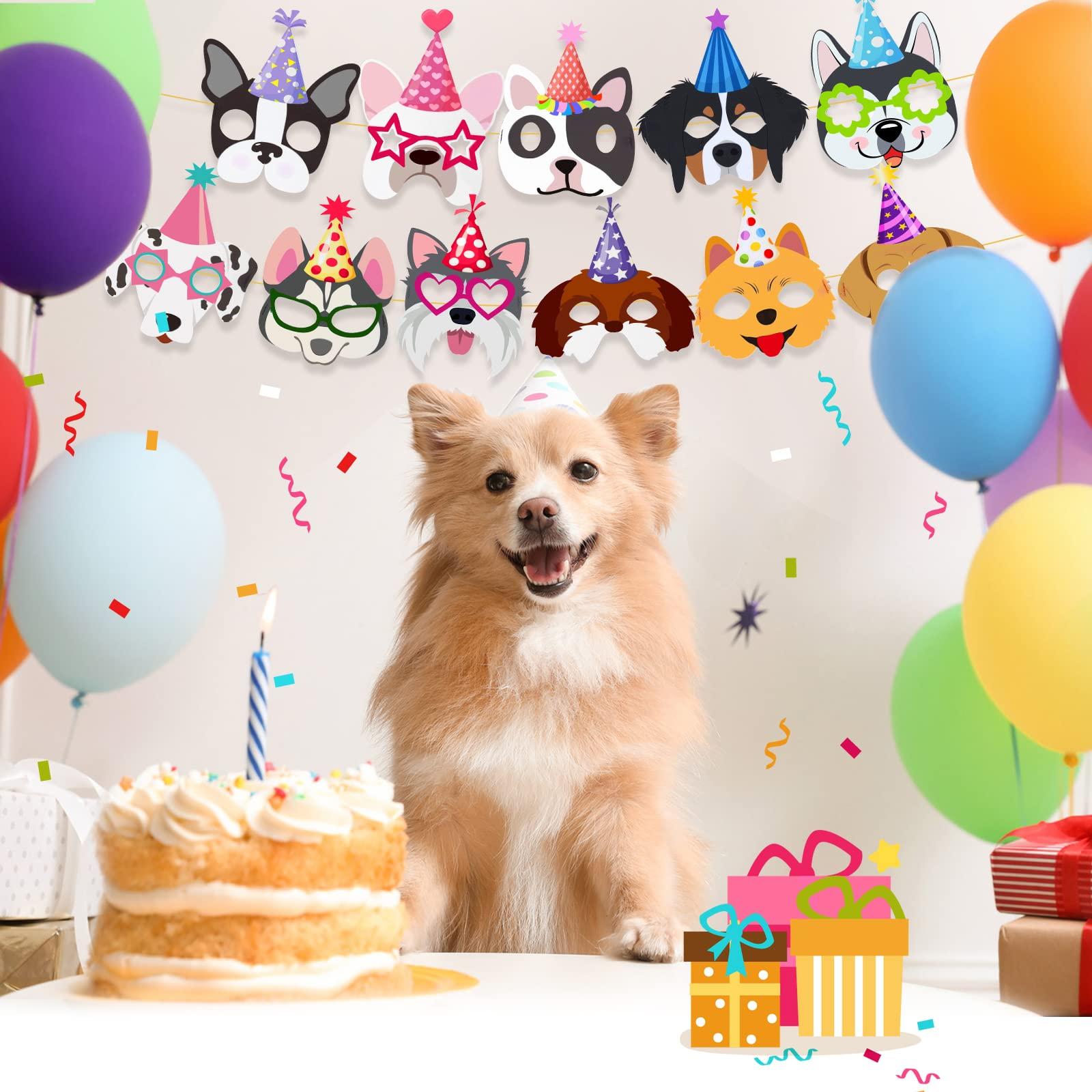 SEEWEY 24 Pcs Dog Puppy Party Favor Masks for Kids Puppy Themed Birthday Party Decoration Funny Soft Felt Dog Masks Pet Birthday Animal Costume Cosplay Supplies, 12 Styles - Image 4