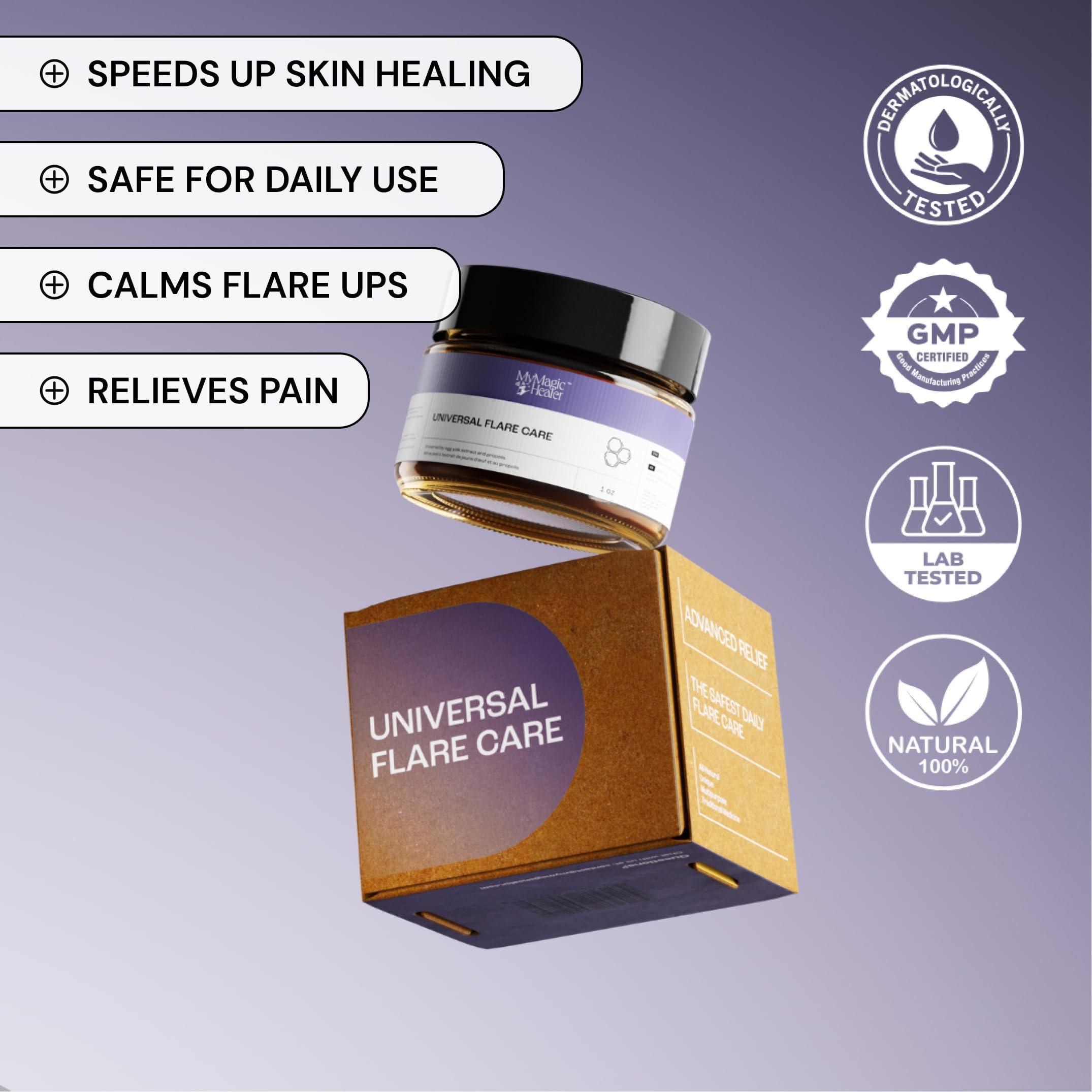 Universal Flare Care | Relief for 97% of Skin Issues | Cysts, Inflamed Skin, Hidradenitis Suppurativa, Abscesses, Impetigo | All Natural Flare Up Solution With Propolis & Egg Yolk Extract 1 oz - Image 6