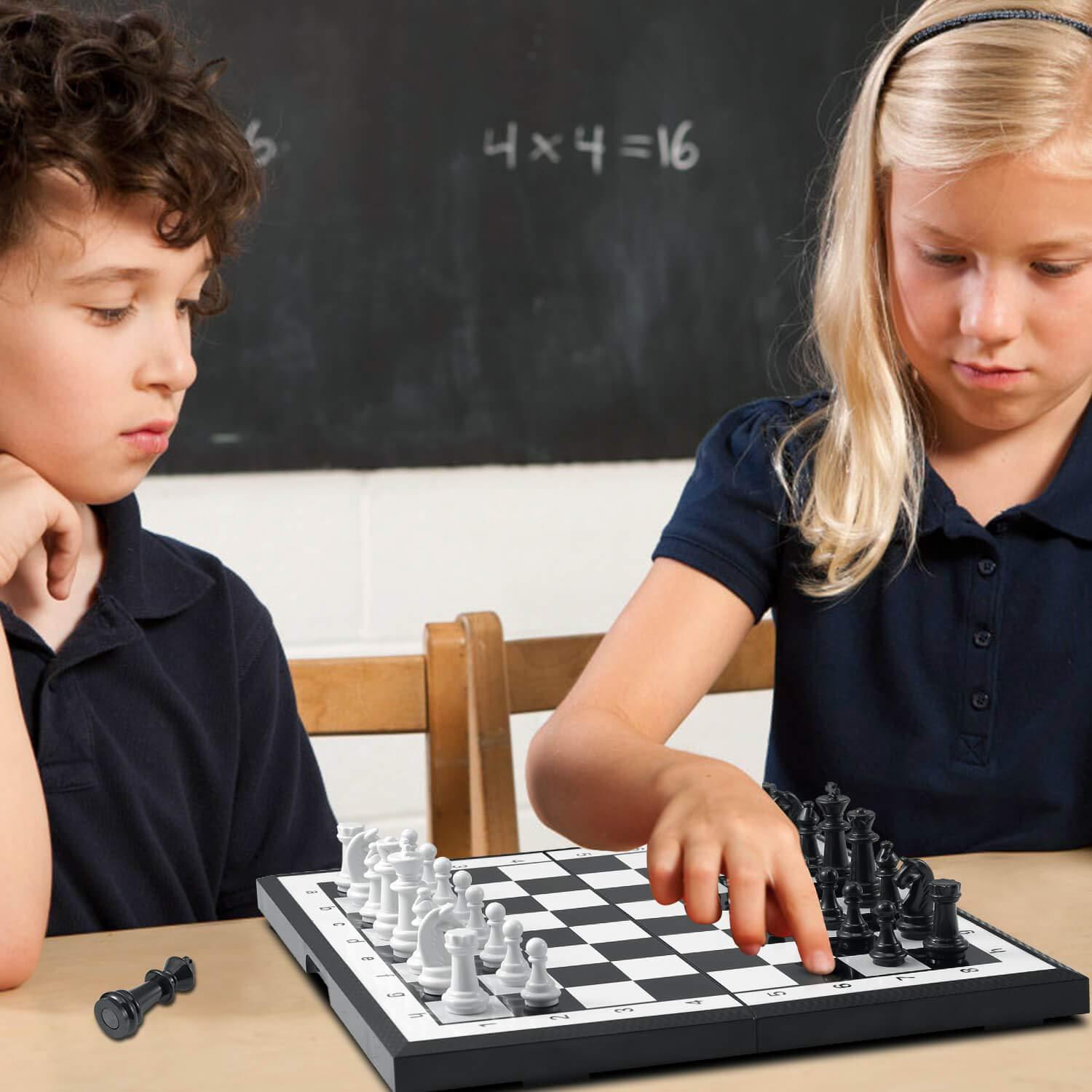 Chess Sets Travel Board Games: Magnetic Folding Chess Board with Instructions Teen Gifts Family Games Educational Toys for Kids and Adults 9.5 Inch - Image 2