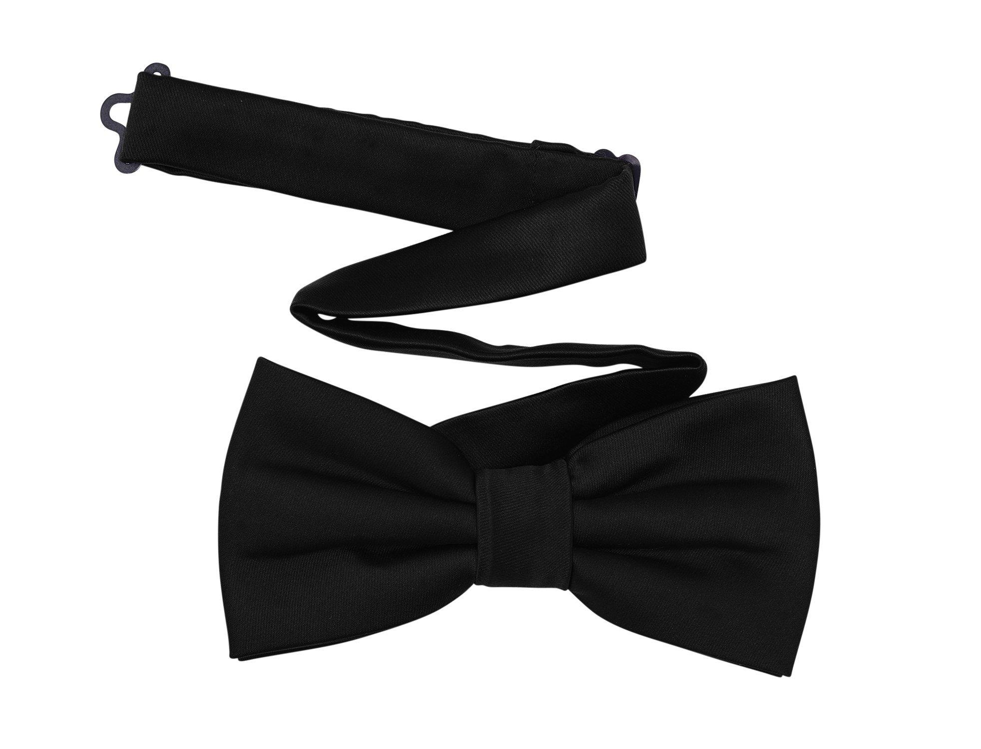 TINYHI Men's Pre-Tied Satin Formal Tuxedo Bowtie Adjustable Length Satin Bow Tie