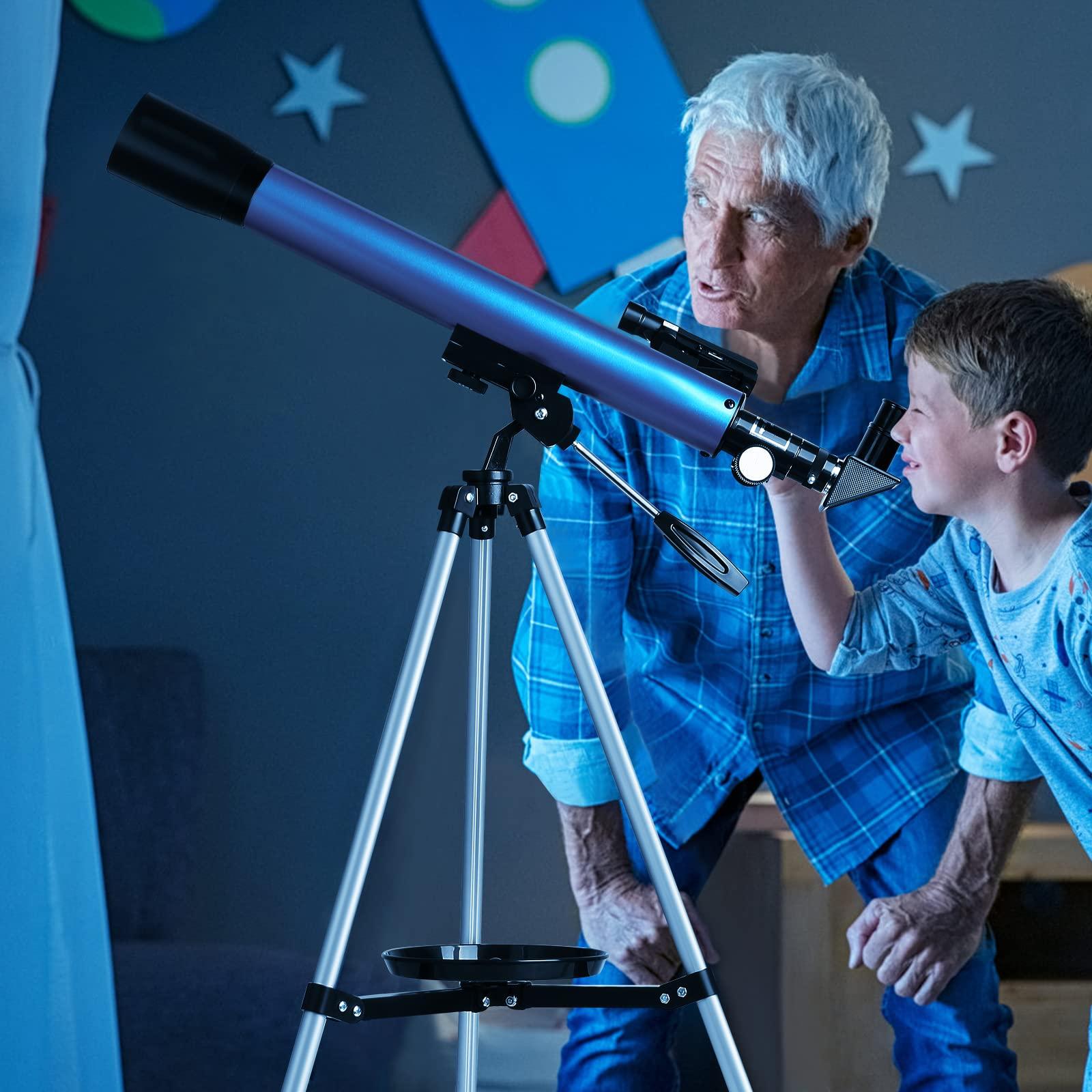 Telescope with Red Dot Finder, 50/600MM Astronomical Refracting Telescope with Retractable Tripod, Multi-Coated High Transmission Telescope for Beginners with Phone Adapter - Image 6