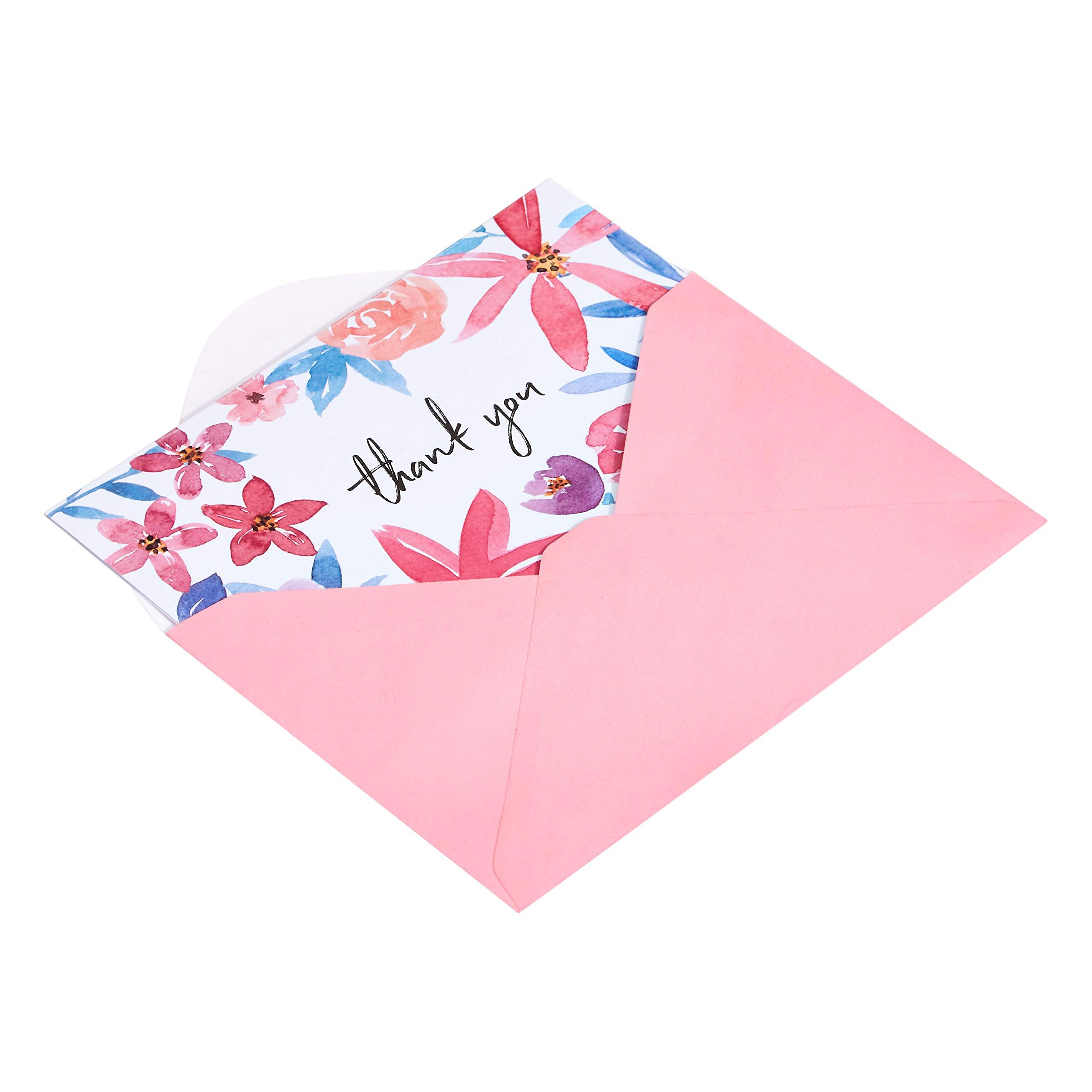 Amazon Basics Thank You Cards and Envelopes, 48 Count, Floral - Image 4