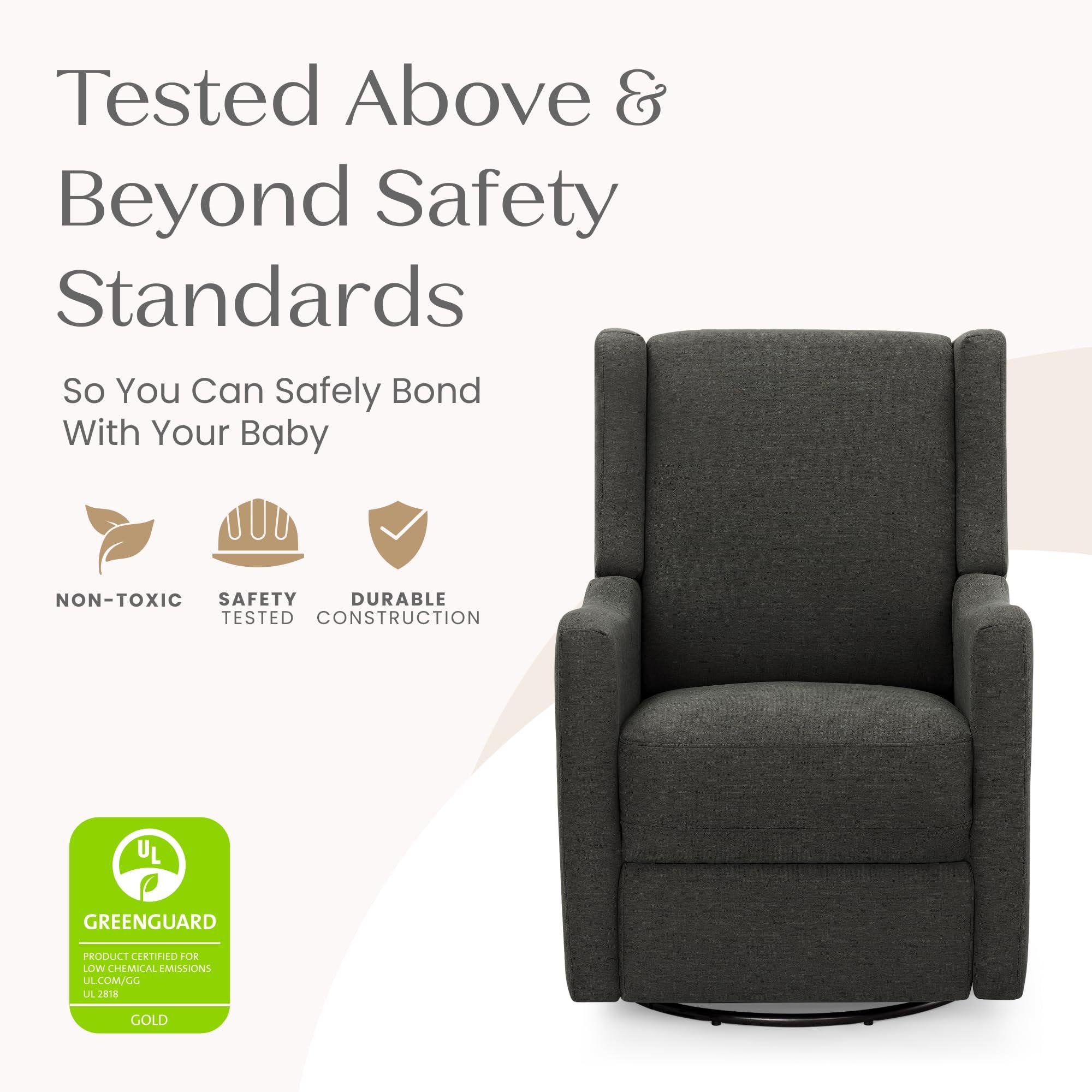 Delta Children Mercer Electronic Power Recliner and Swivel Glider with USB Port in LiveSmart Performance Fabric - Water Repellent & Stain Resistant, Dark Grey - Image 10