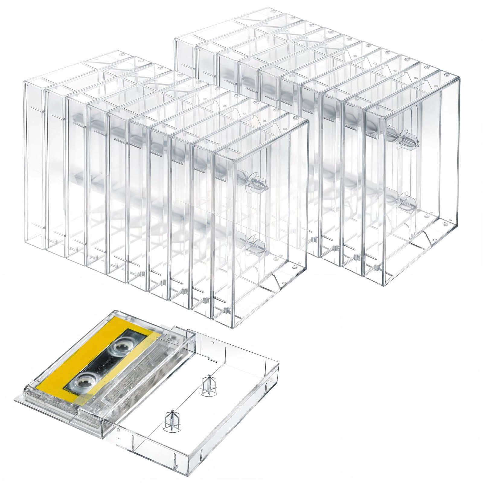 25 Pcs Audio Cassette Storage Cases - Clear Plastic Cassette Tape Cases, Classic Style Boxes Cassette | Replace Lost & Damaged Cases | Perfect as Cassette Tape Storage(4.3" L x2.8 W x0.6 H) - Image 4