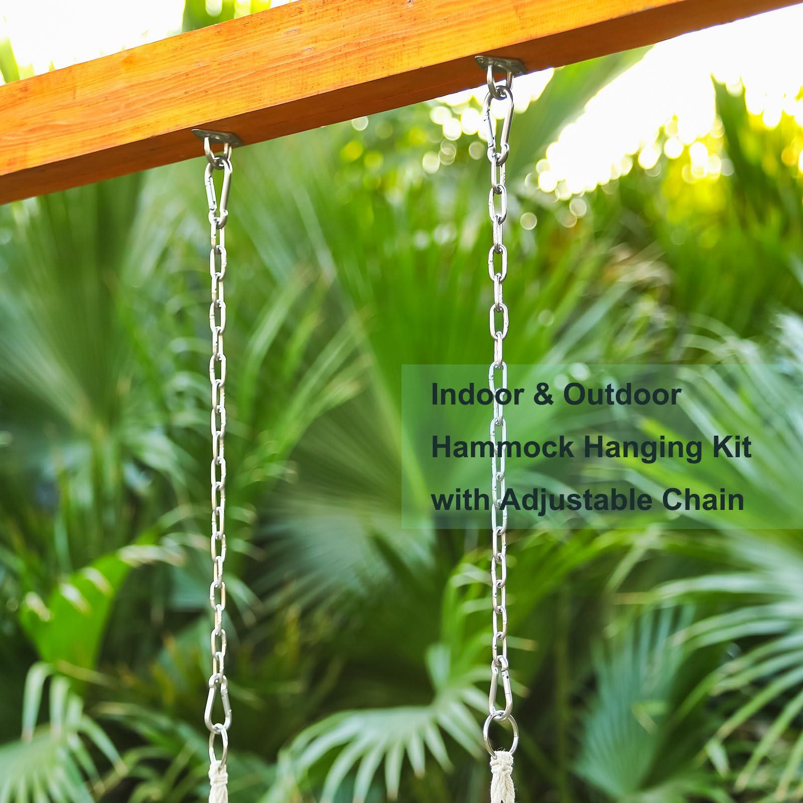 Hammock Hanging Kit & 2 Pack Swing Extension Chain, Hammock Hardware Kit, Extended Hanging Chain with 4 Carabiners with for Hammocks Swing Chairs Indoor Outdoor - Image 3