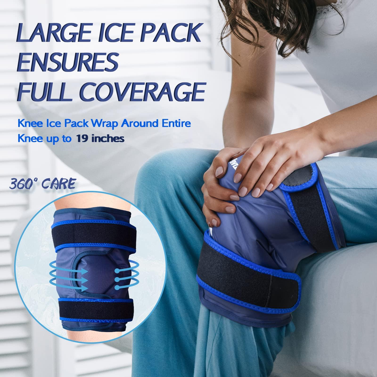 XXL Knee Ice Pack Wrap Around Entire Knee After Surgery, Reusable Gel Pack for Injuries, Large Ice Pack for Pain Relief, Swelling, Surgery, Sports Injuries, 1 Pack - Image 2