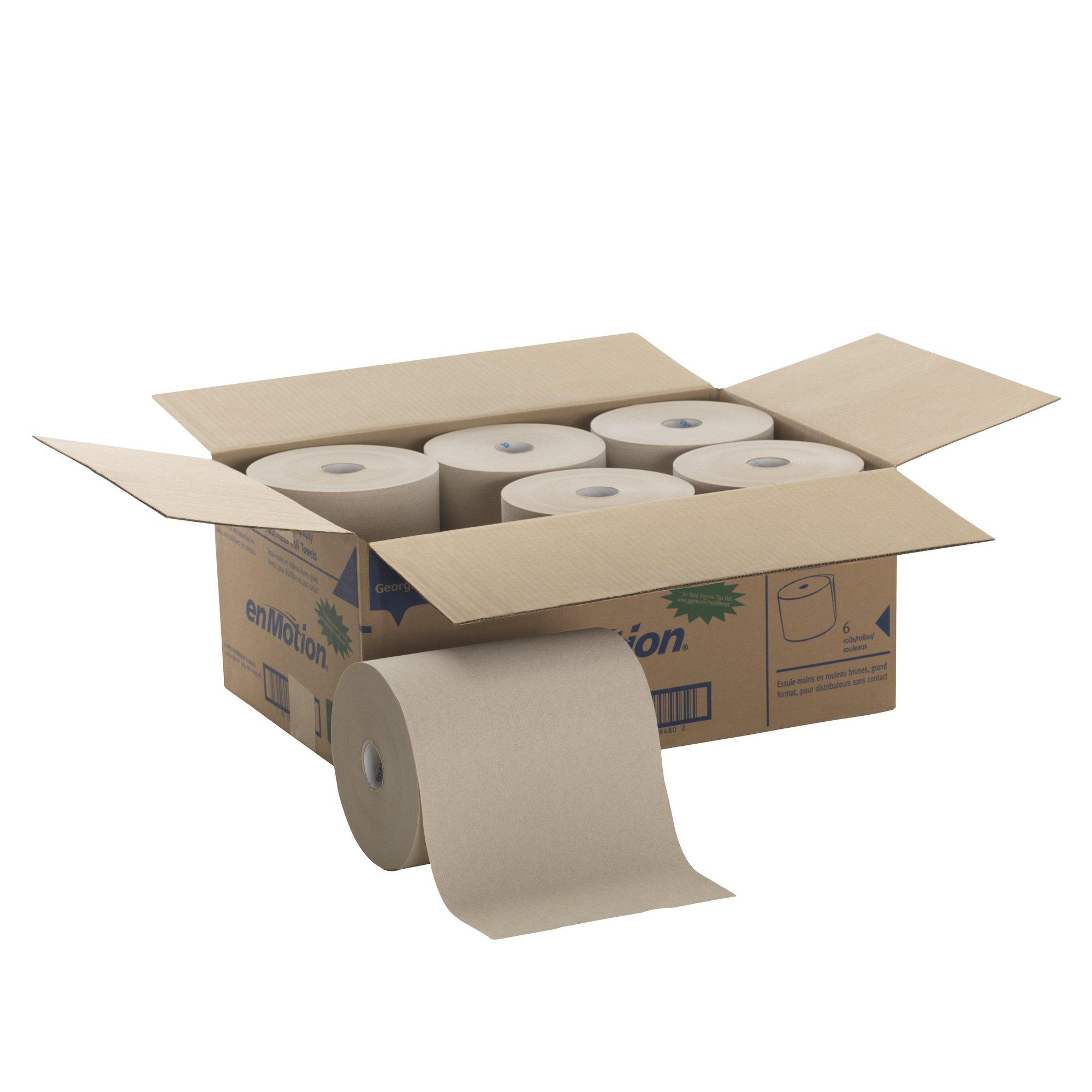 Georgia-Pacific enMotion 10" Recycled Paper Towel Rolls By GP PRO, Brown, 800 Feet Per Roll, 6 Bulk Paper Towel Rolls Per Case, 89480 - Image 3
