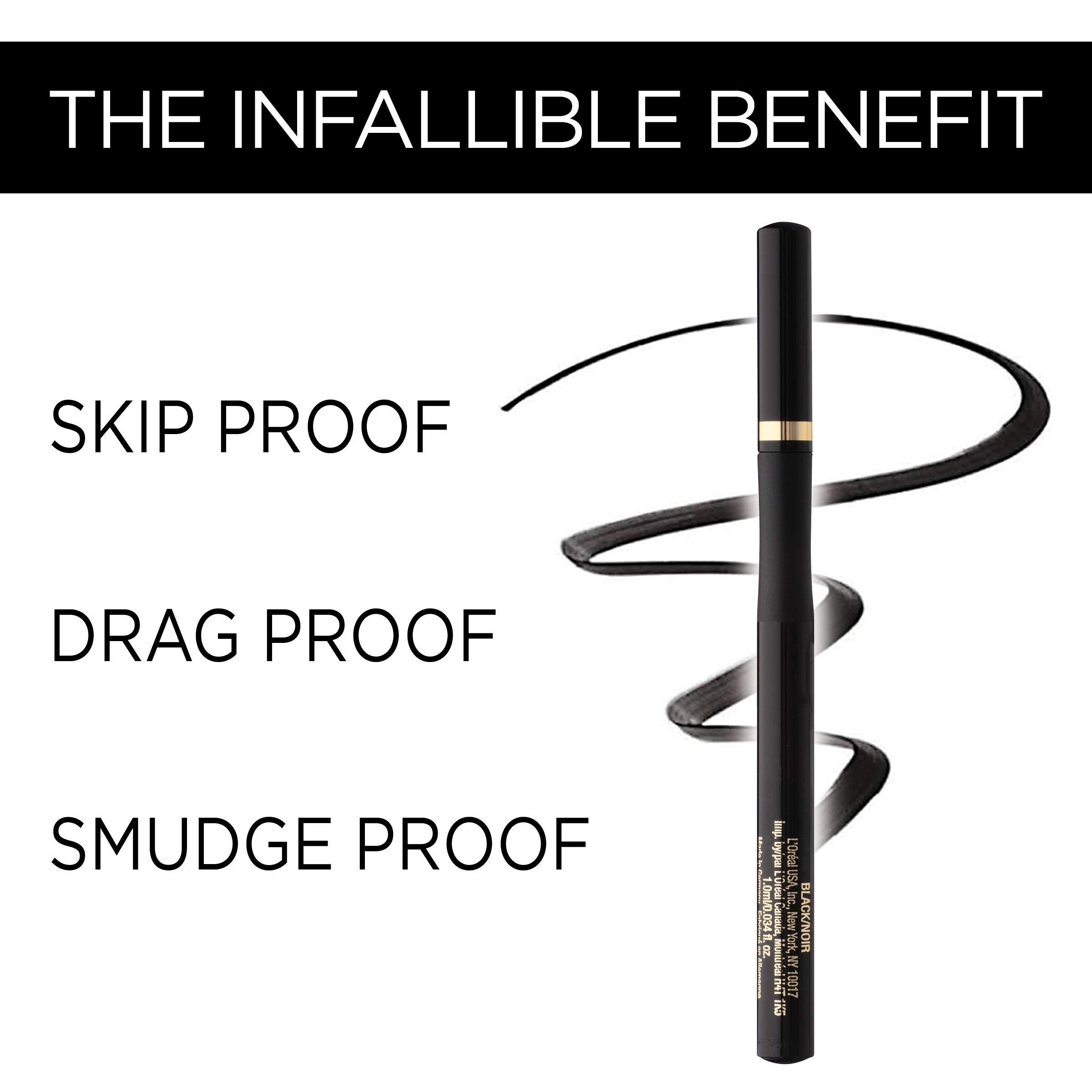 L'Oreal Paris Makeup Infallible Super Slim Long-Lasting Liquid Eyeliner, Ultra-Fine Felt Tip, Quick Drying Formula, Glides on Smoothly, Brown, 0.03 fl oz., 1 Count - Image 4