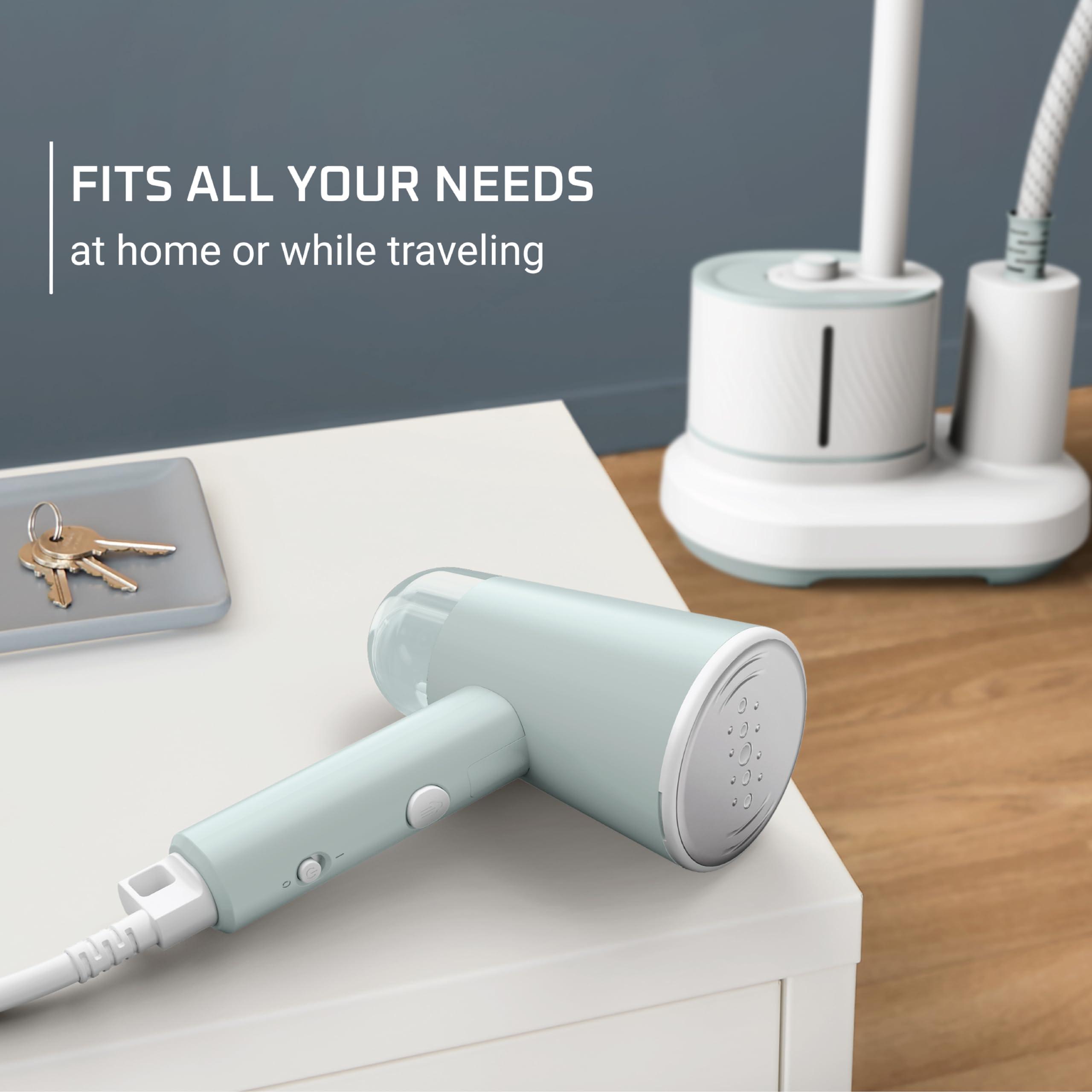 Rowenta Mini Travel Steamer for Clothes, Portable Handheld Steamer with 2.3 Oz Tank, Foldable, 1100 Watts, Ironing, Travel Essentials, Green, DR1014 - Image 3