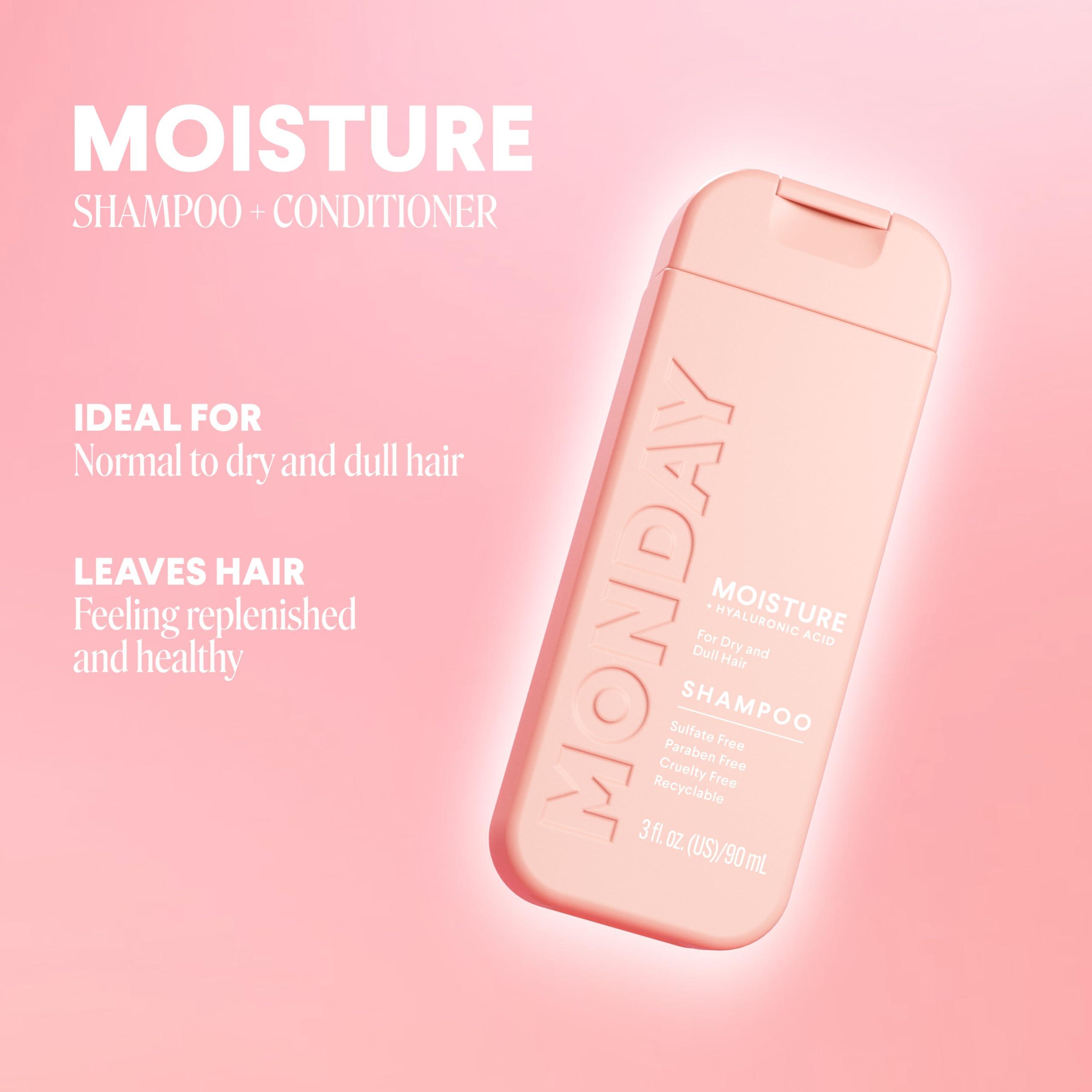 Monday Haircare Moisture Shampoo & Conditioner Travel Pack - 3oz, 90ML Travel Kit (2 x Shampoo,2 x Conditioner) - Image 3