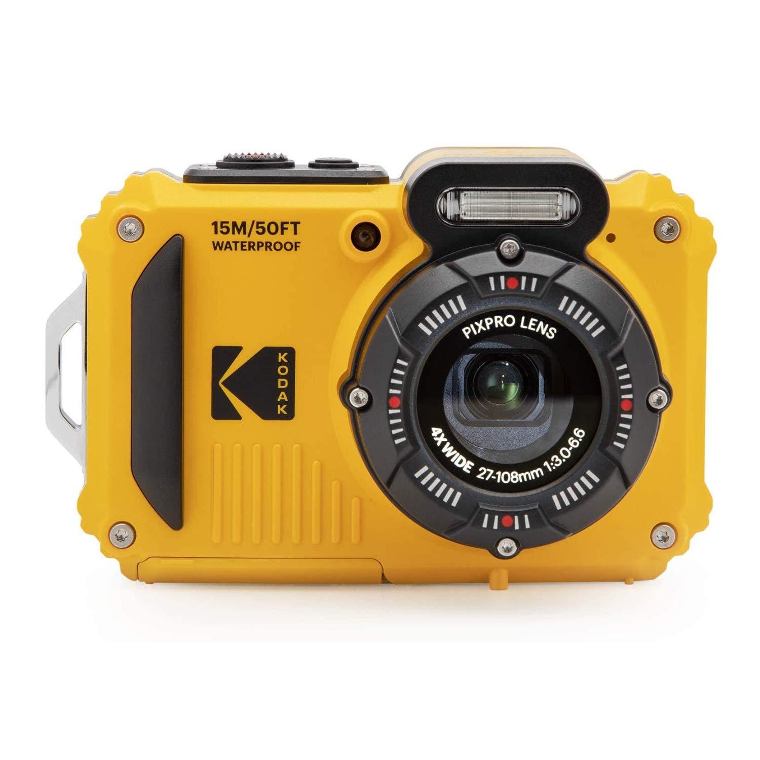 KODAK PIXPRO WPZ2 Rugged Waterproof Shockproof Dustproof WiFi Digital Camera 16MP 4X Optical Zoom 1080P Full HD Video Vlogging Camera 2.7" LCD (Yellow)