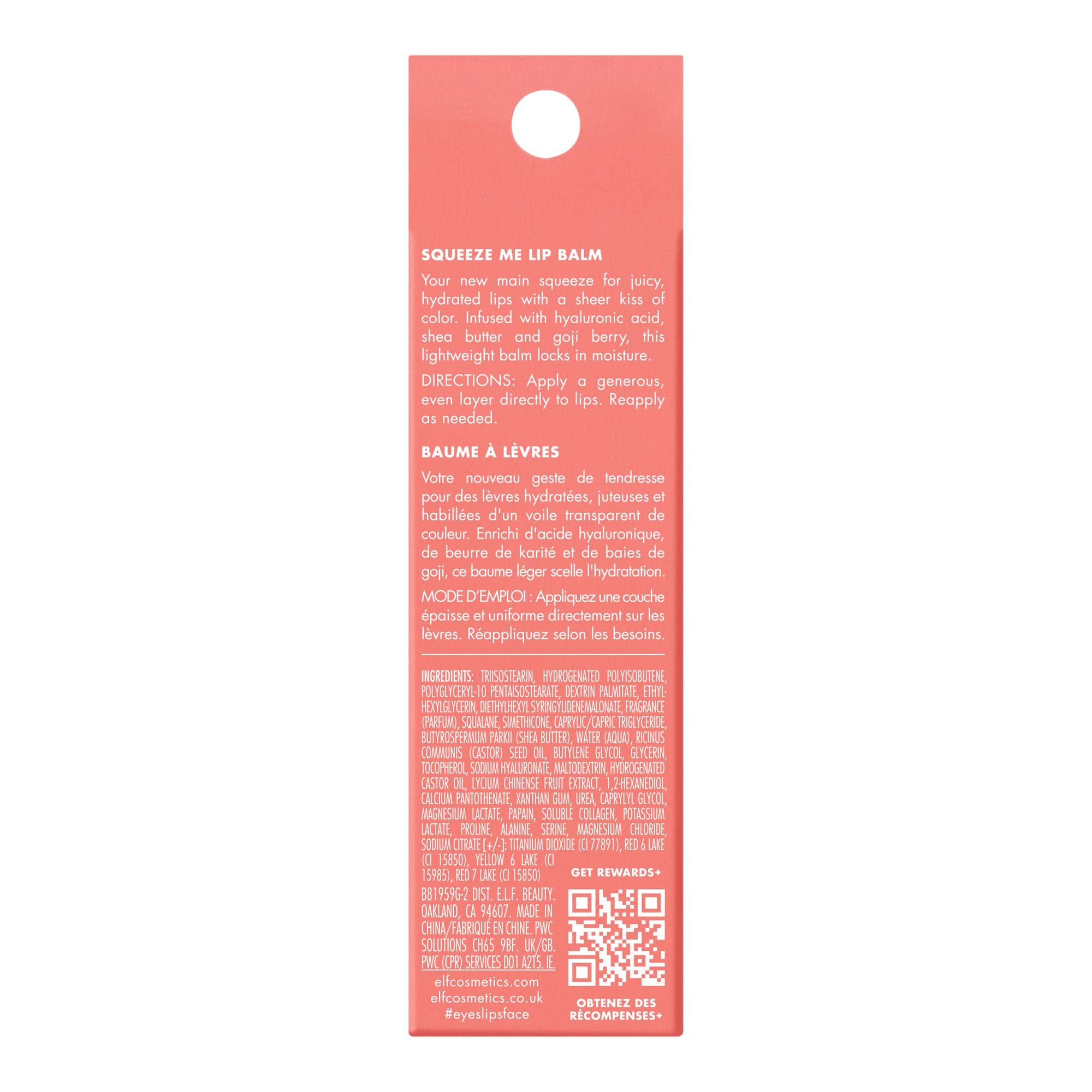 e.l.f. Squeeze Me Lip Balm, Moisturizing Lip Balm For A Sheer Tint Of Color, Infused With Hyaluronic Acid, Vegan & Cruelty-free, Strawberry - Image 6