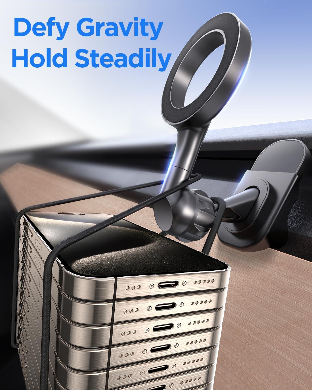 Lionora Tesla Phone Mount, Tesla Model 3 Y Accessories, Car Magnet Phone Mount, Mag-Safe Car Mount Fit for iPhone 16/15/14/13/12 & All Smartphones, Tesla Model 3 Y Accessories 2021 2022 - Image 4