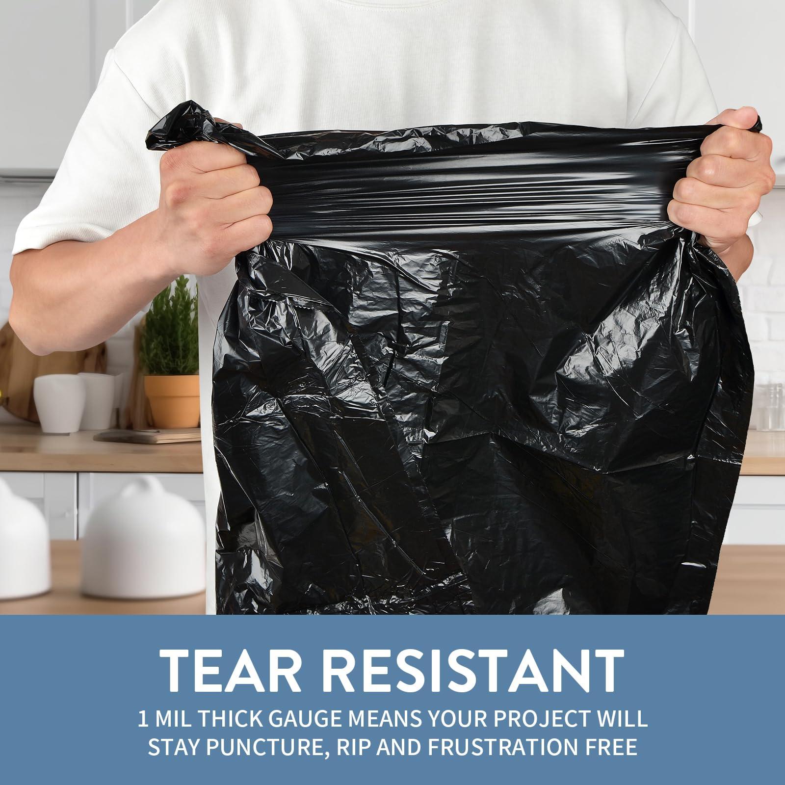 Geiteoa 15-18 Gallon Black Trash Bags with Drawstring (102 Count) Fit 16, 17 Gal High Density Large Garbage Bags, Strong Plastic Trash Can Liners for Kitchen Lawn Commercial - Image 5