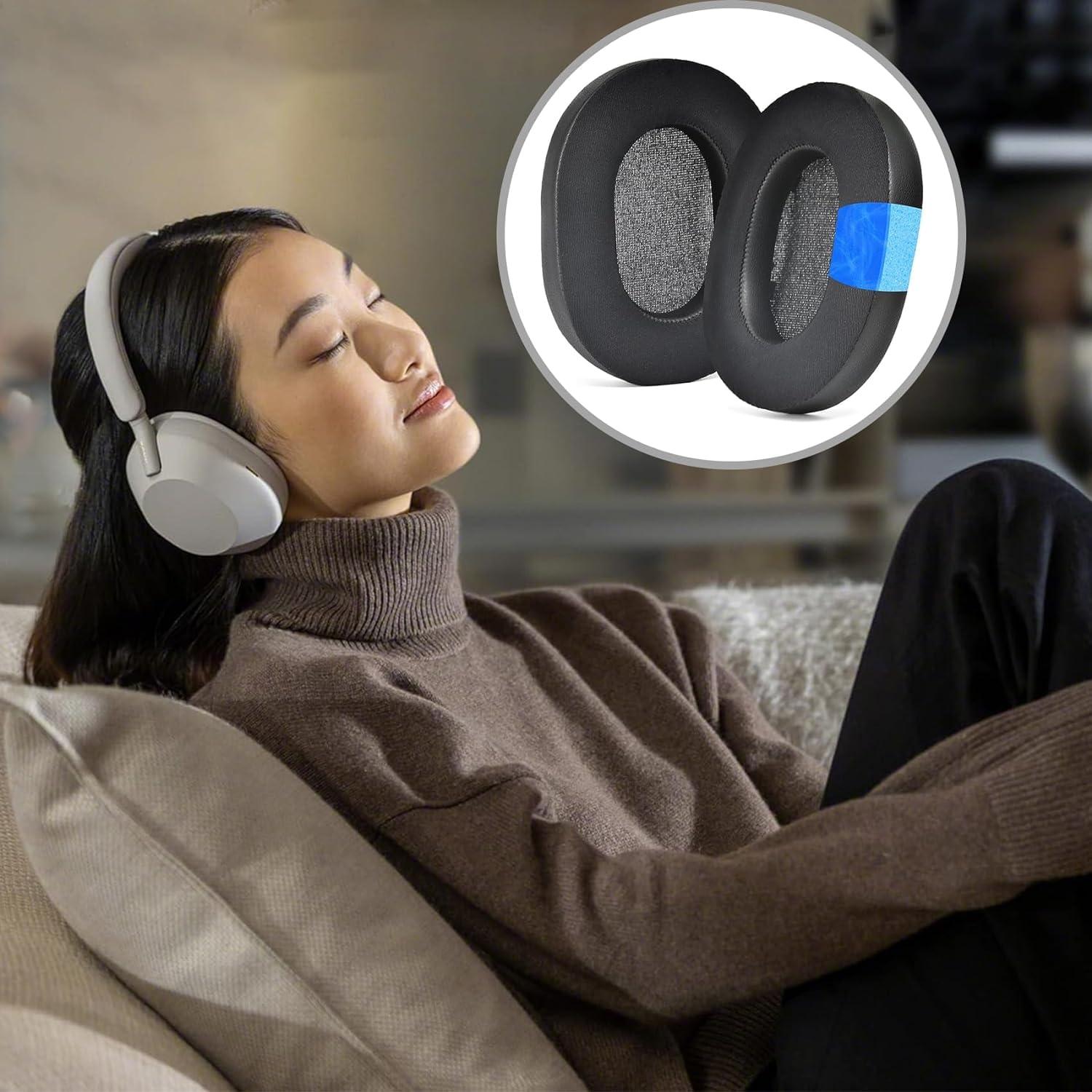 Adhiper XM5 Replacement Ear Pads Cushions for Sony WH-1000XM5(WH1000XM5) Noise Canceling Headphones, Upgraded Cooling Gel Earpads with Soft Memory Foam, XM5 Earpads Replacement(Black) - Image 6