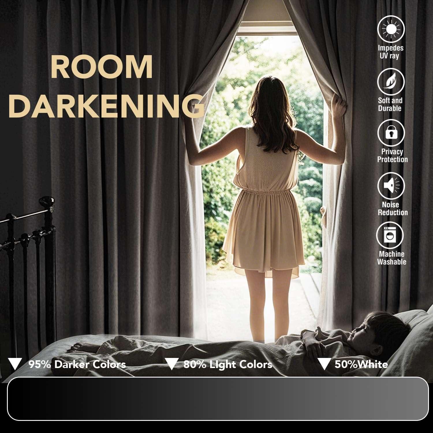 H.VERSAILTEX Blackout Curtains for Bedroom Thermal Insulated Room Darkening Living Room Curtains 63 Inch Long Grommet Privacy Protection Window Curtain Panels/Drapes for Nursery,2 Panels,Ivory/Cream - Image 7