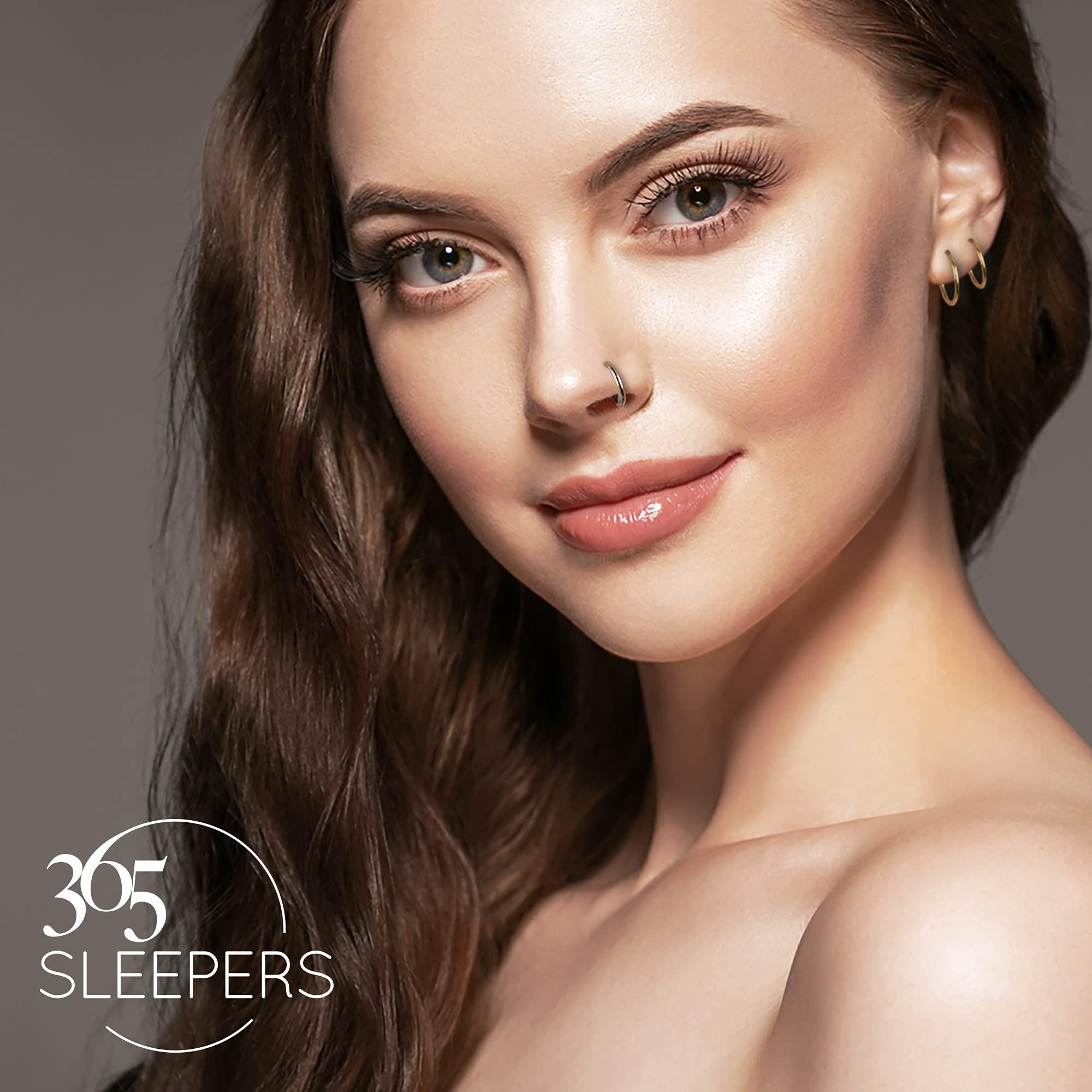 365 Sleepers Titanium Implant Grade Nose Rings 20G 18G 16G 14G 12G 10G 8G 6G Septum Jewelry Hinged Segment Ring Body Piercing Hoop Lip Rings Helix Cartilage Rook Earrings Nickel Free Hypoallergenic - Image 8