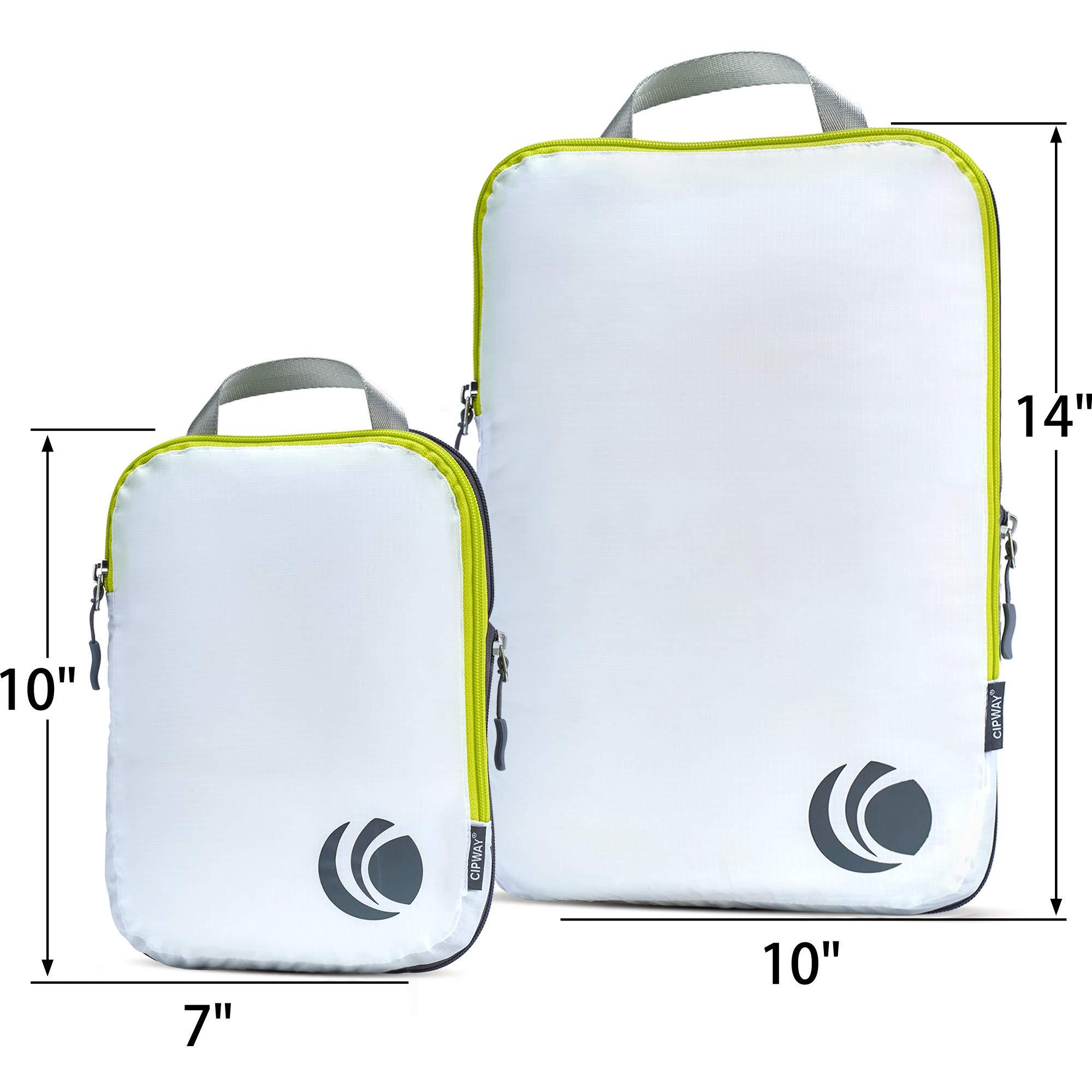 Cipway - 5 Set Compression Packing Cubes for Travel, Ultralight Packing Organizers for Luggage Suitcase & Backpack (White), L - Image 2